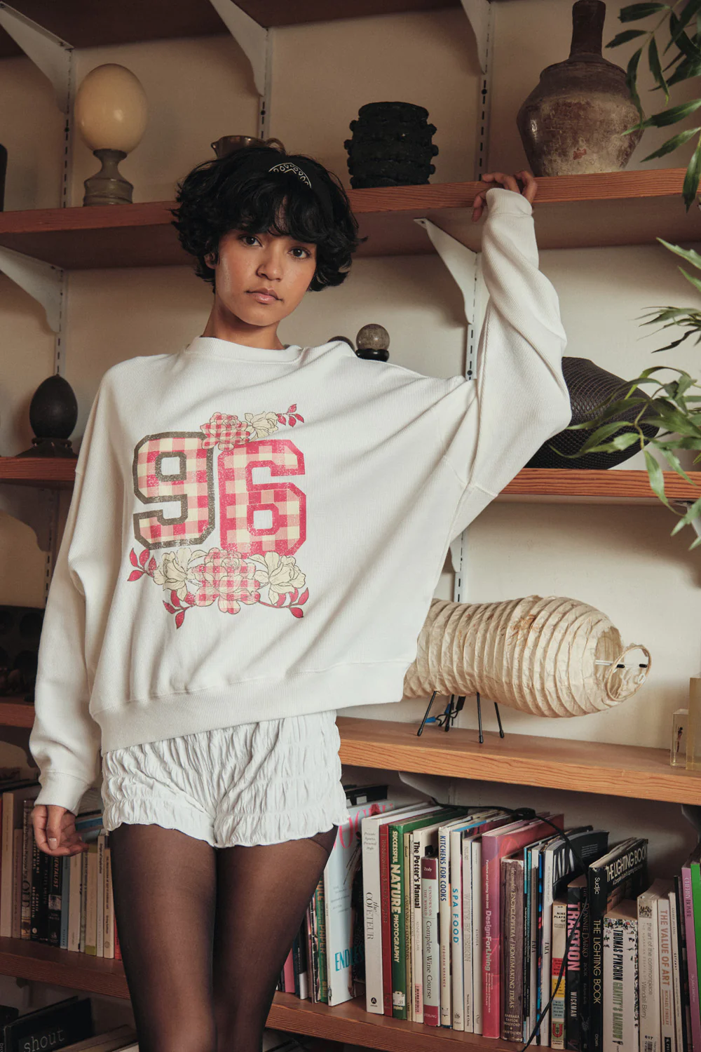96 Vintage-Print Oversize Thermal Graphic Top - Image 2