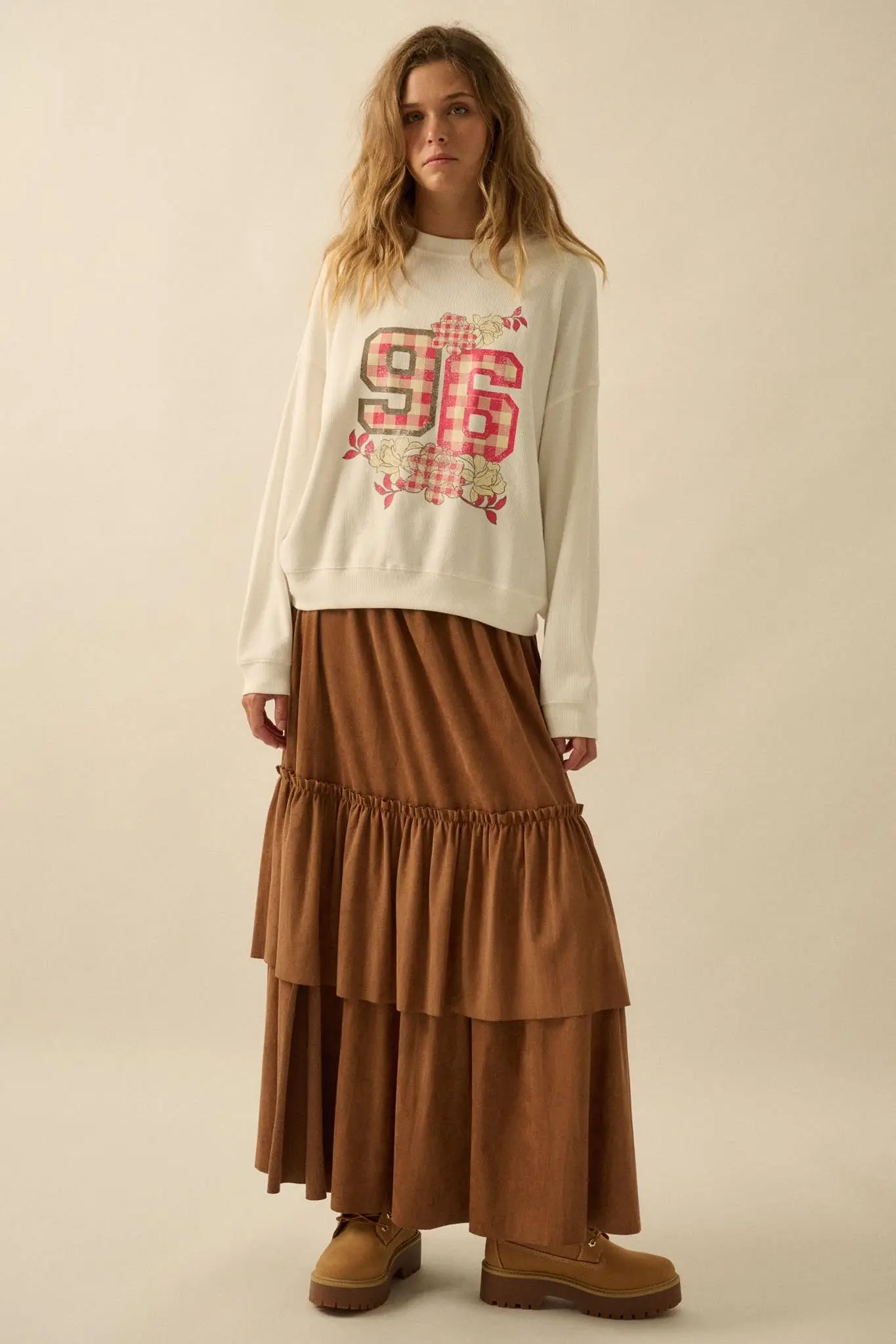 96 Vintage-Print Oversize Thermal Graphic Top - Image 6