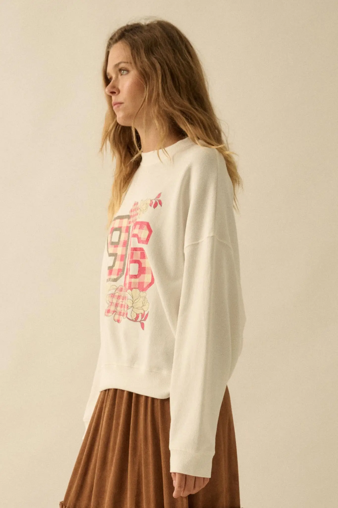 96 Vintage-Print Oversize Thermal Graphic Top - Image 8
