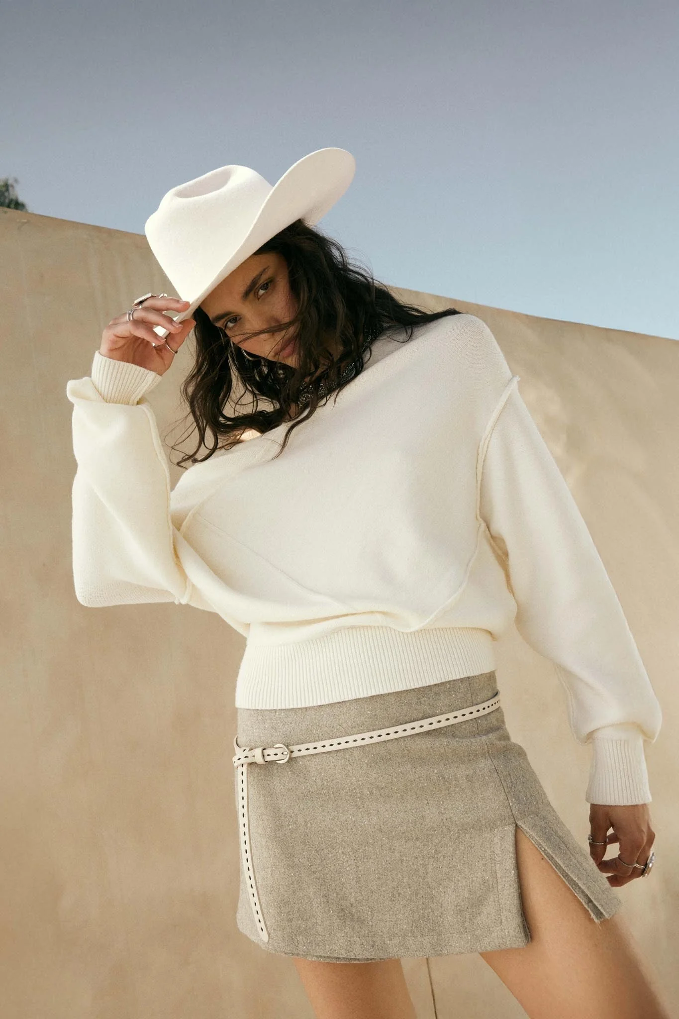 A Cute Angle Asymmetrical Exposed-Seam Sweater - Image 3
