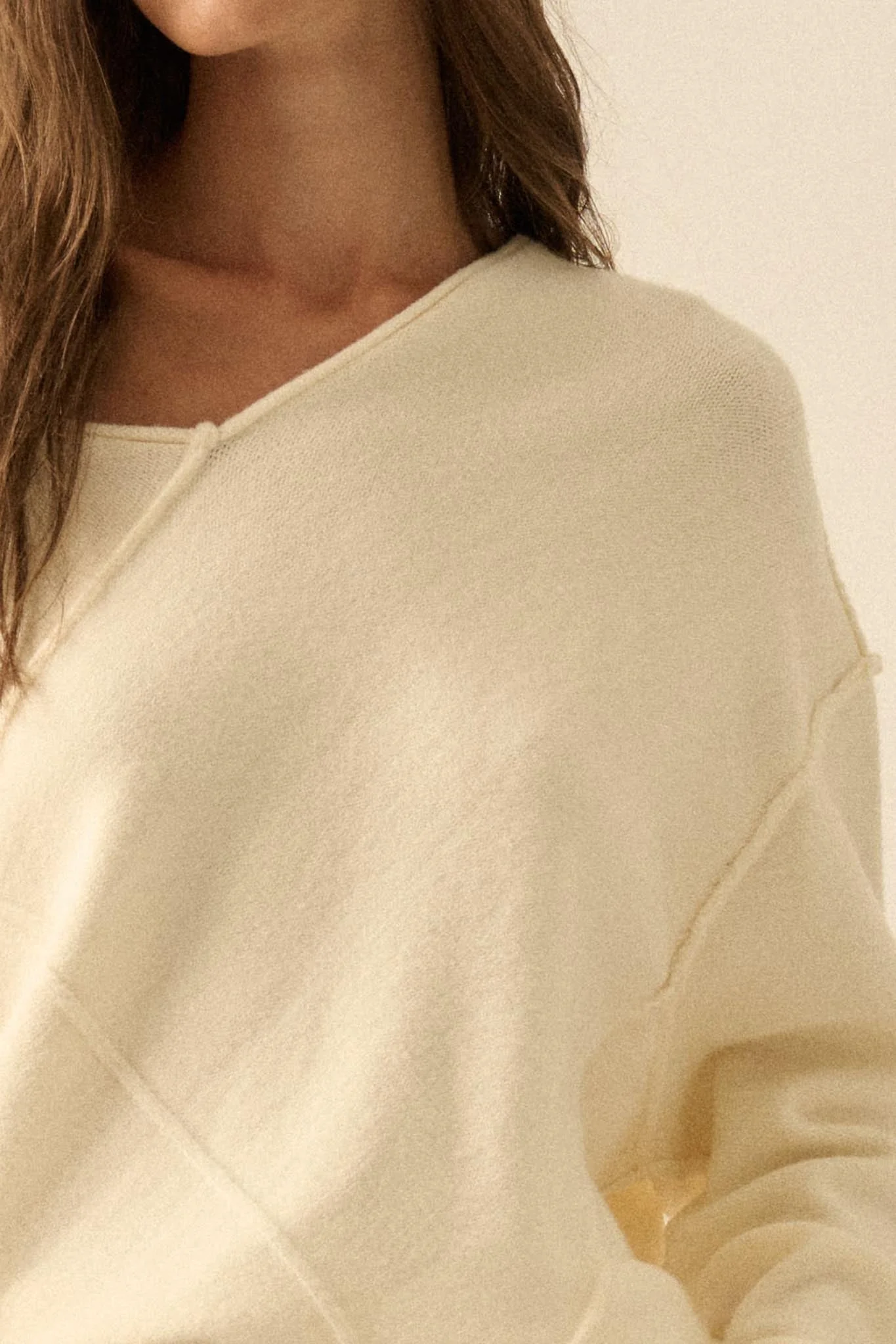 A Cute Angle Asymmetrical Exposed-Seam Sweater - Image 5