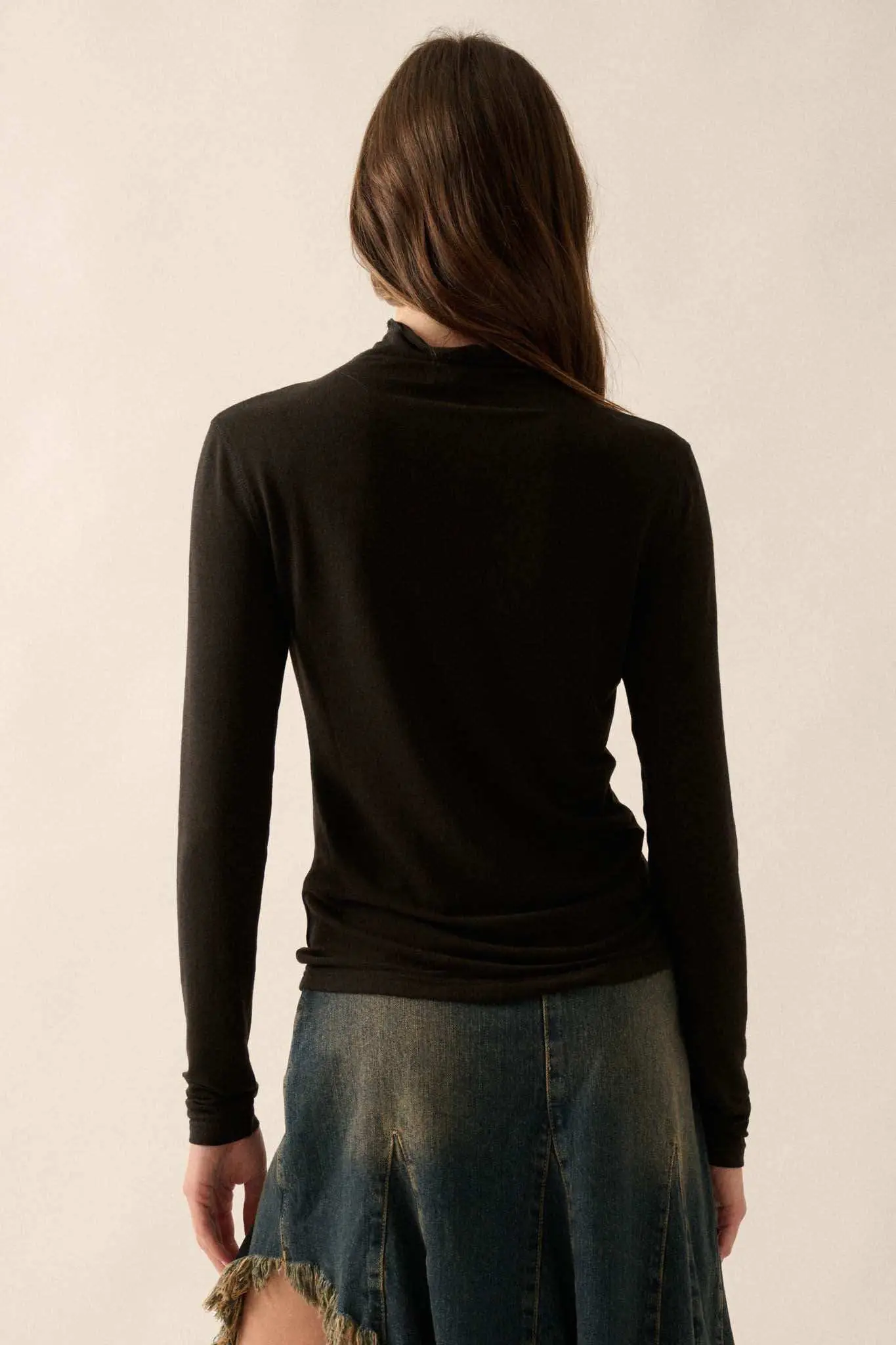 Above and Beyond Mock-Neck Baby Rib Top - Image 12