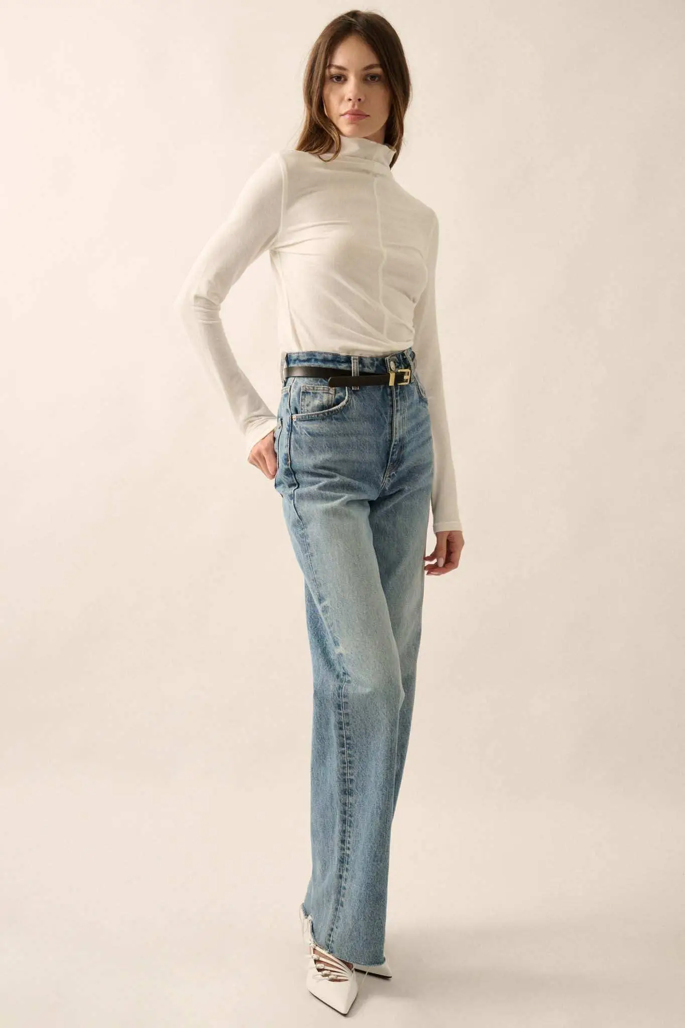 Above and Beyond Mock-Neck Baby Rib Top - Image 15