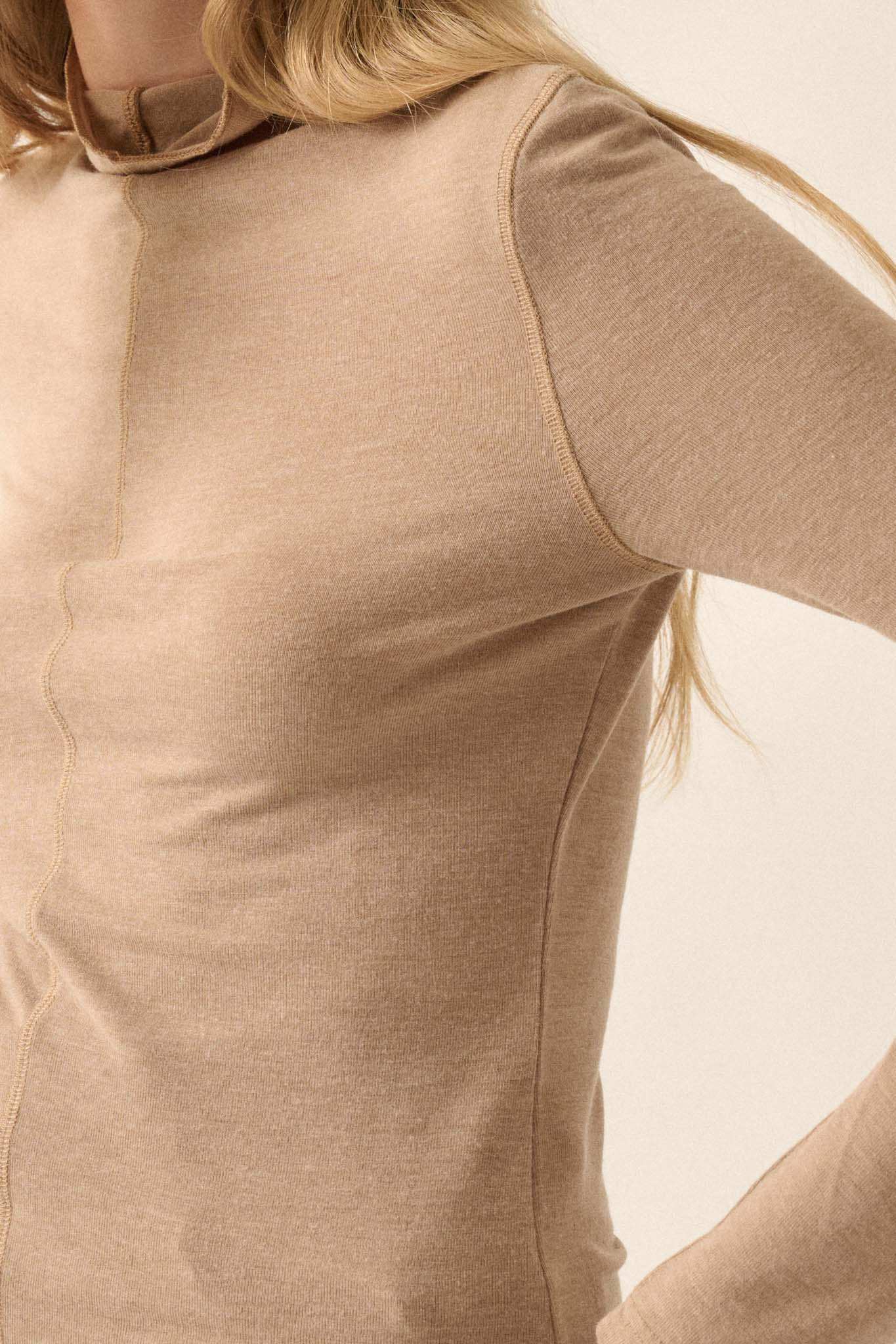 Above and Beyond Mock-Neck Baby Rib Top - Image 20