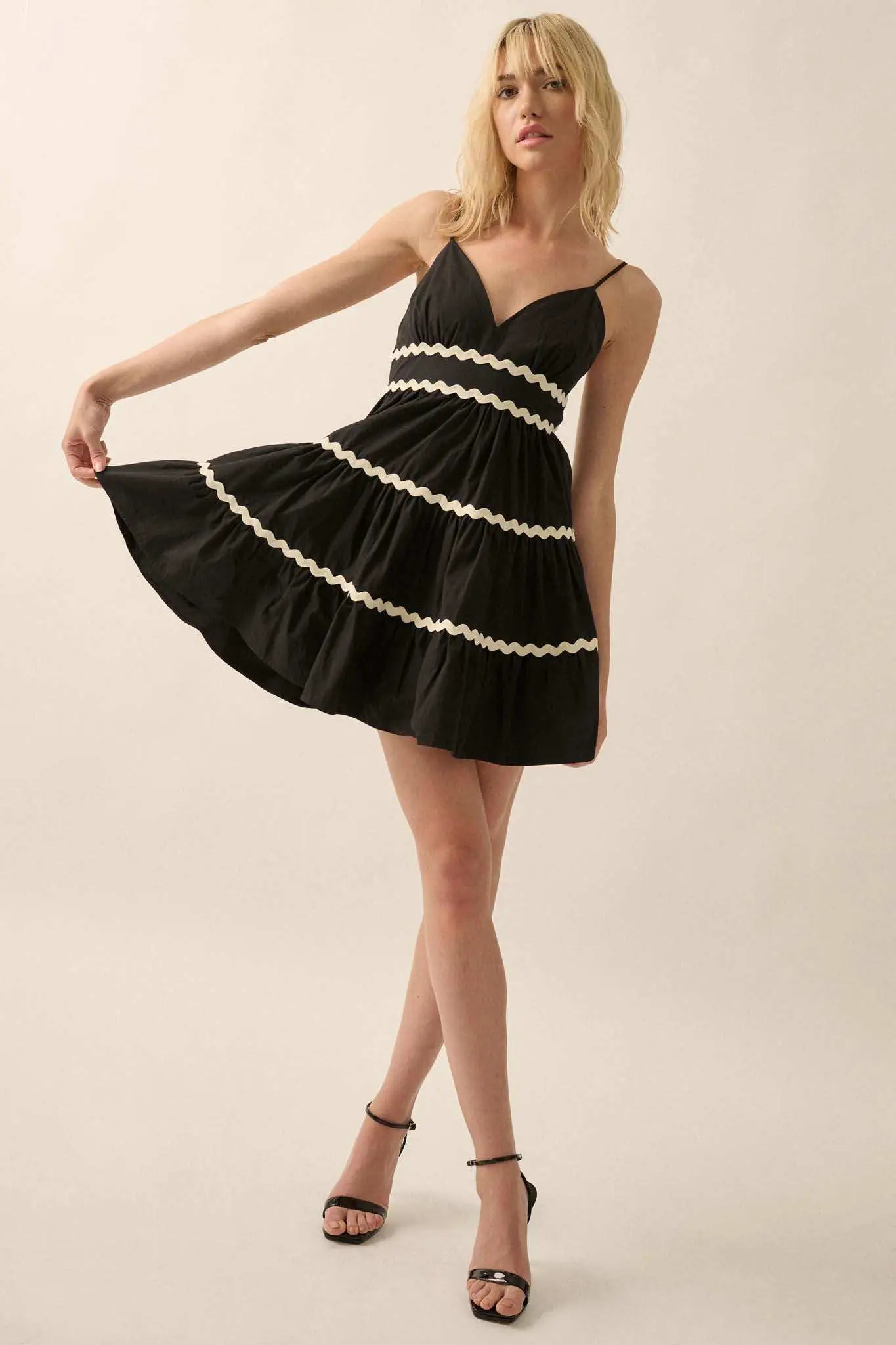 Absolute Bliss Rickrack-Trim Tiered Mini Sundress - Image 11