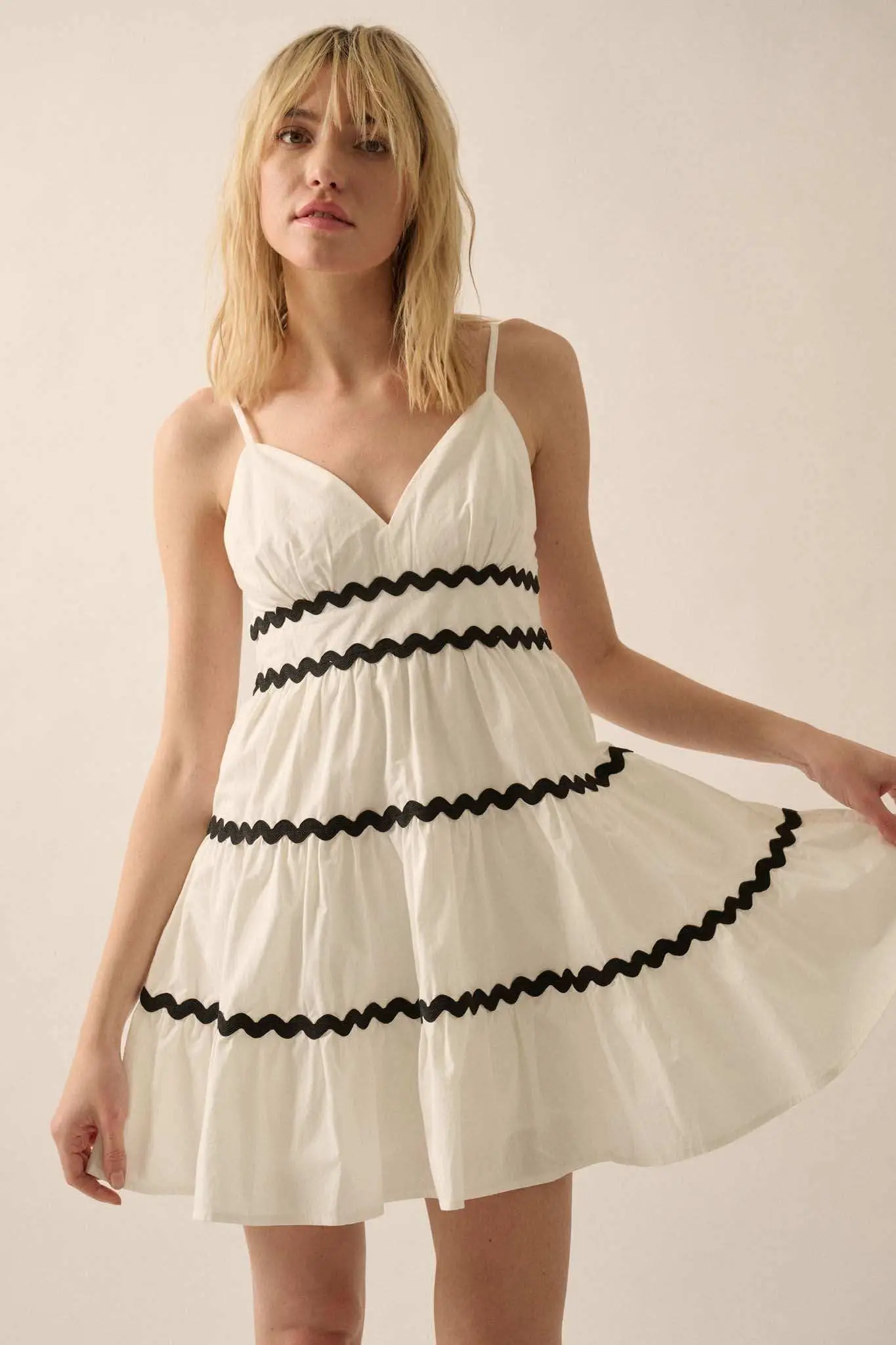 Absolute Bliss Rickrack-Trim Tiered Mini Sundress - Image 5