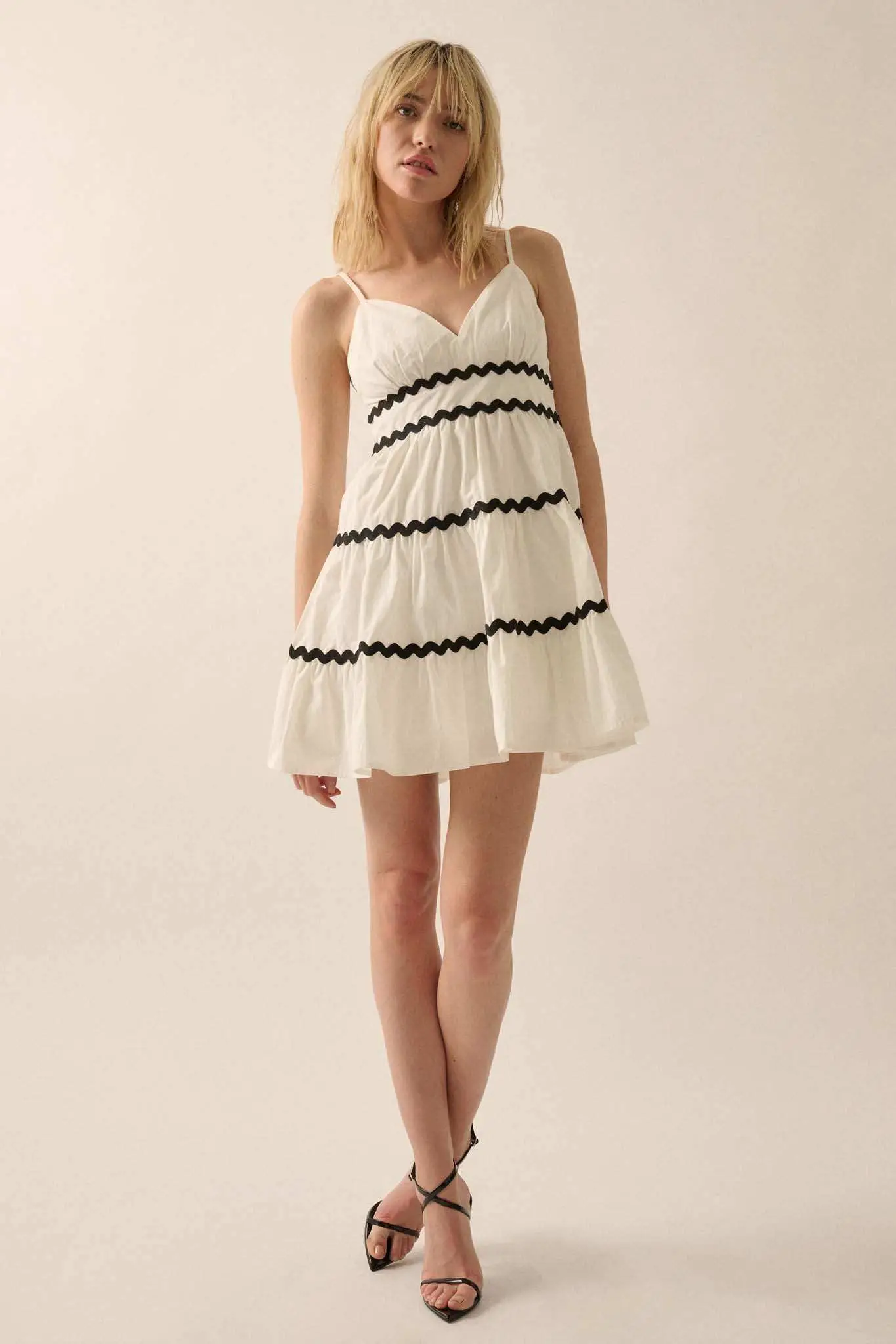 Absolute Bliss Rickrack-Trim Tiered Mini Sundress - Image 6