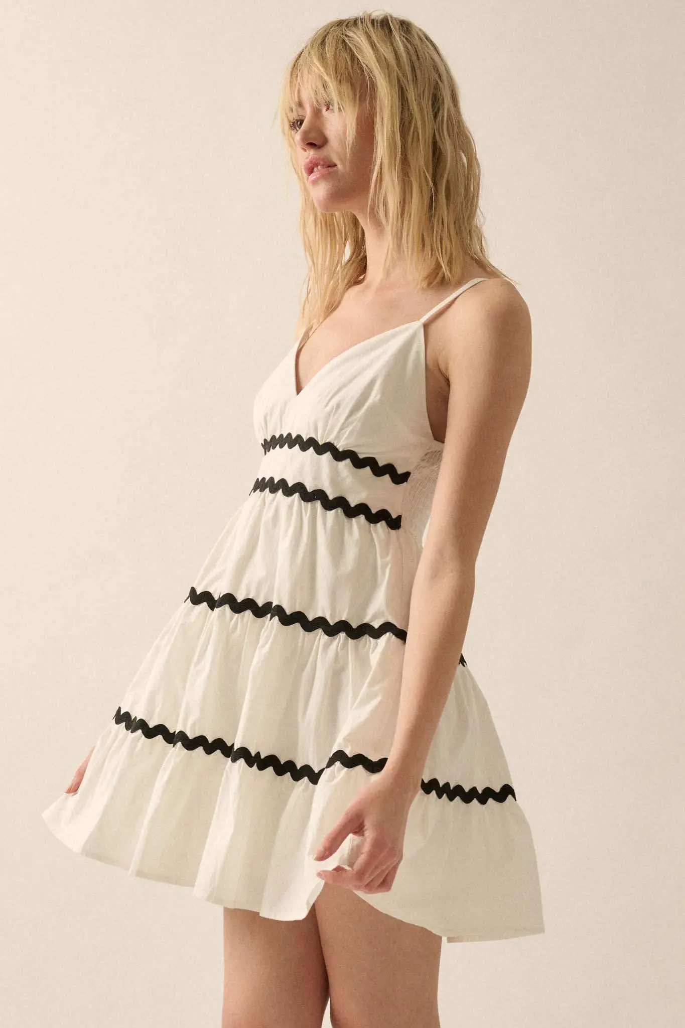 Absolute Bliss Rickrack-Trim Tiered Mini Sundress - Image 7