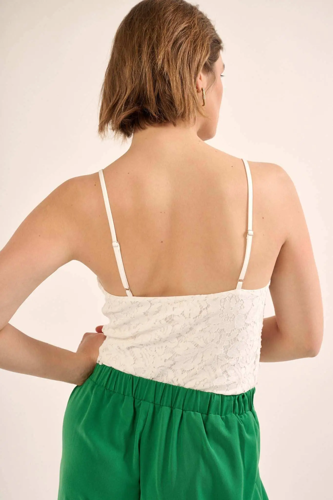 Ace of Lace Ruched Floral Lace Cami Bodysuit - Image 11