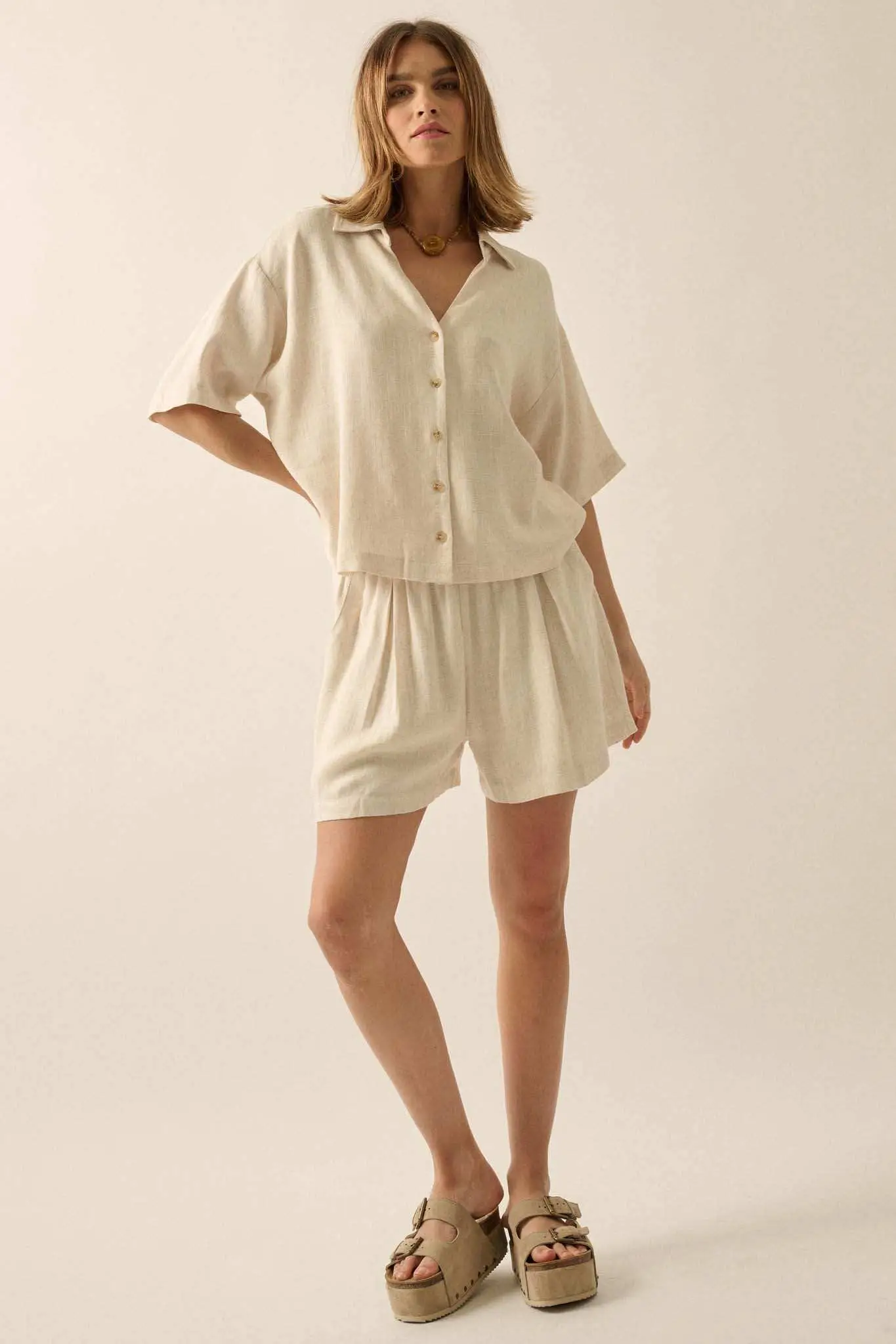 Act Natural Linen-Blend Oversize Short-Sleeve Shirt - Image 12