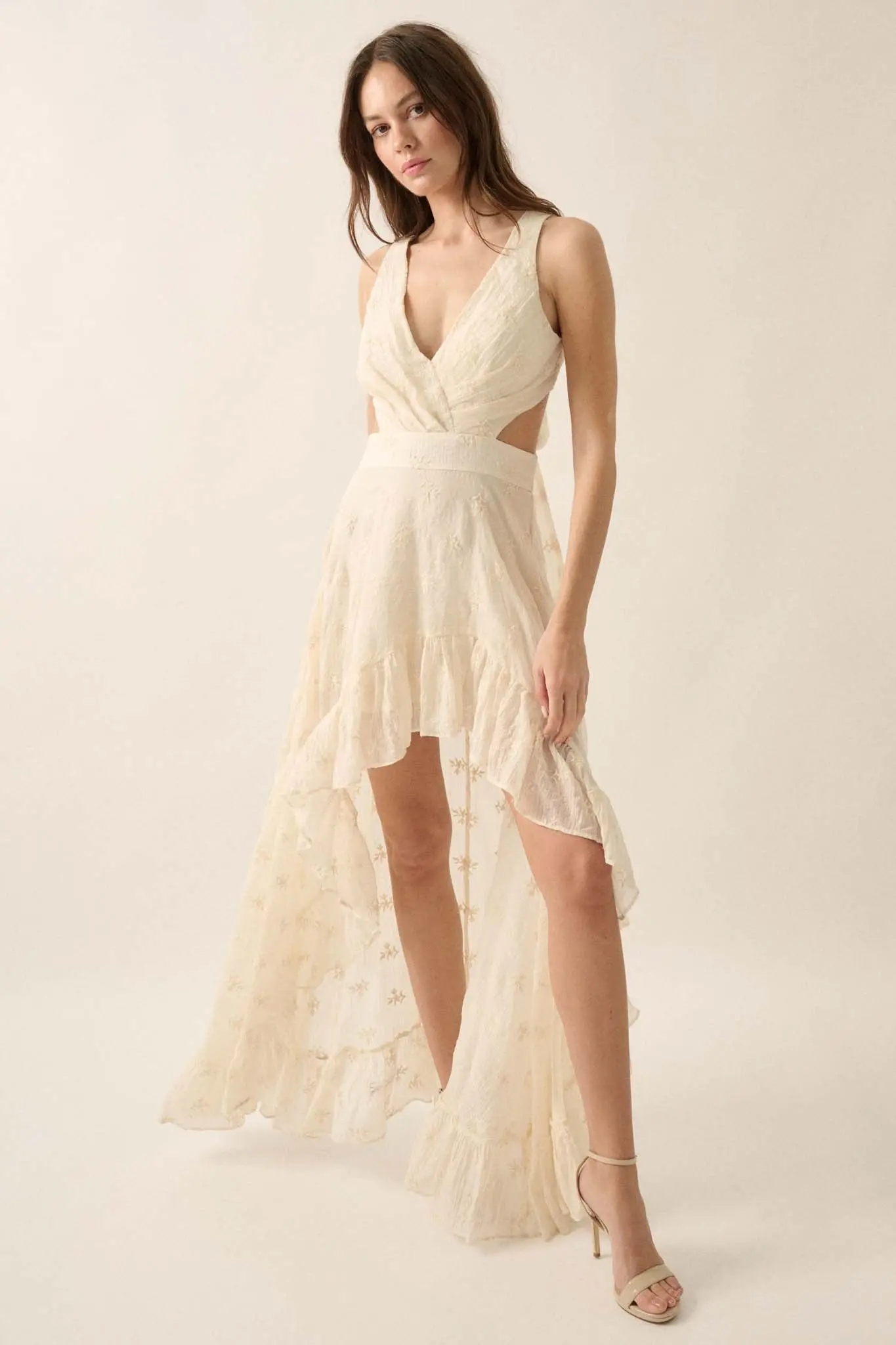 After All Embroidered Tie-Back High-Low Maxi Dress - Image 11