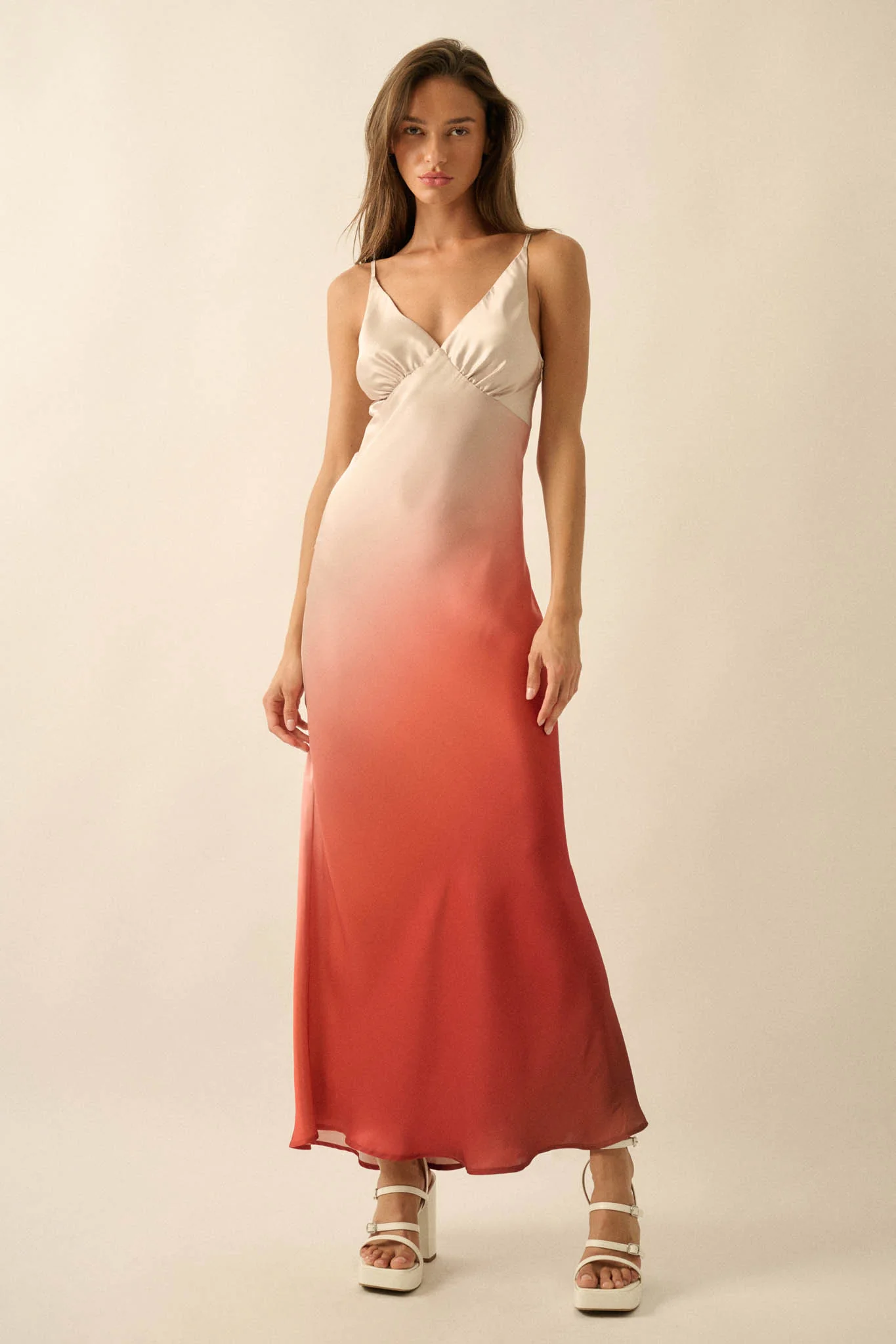 Afterglow Ombre Satin Bias-Cut Maxi Slip Dress - Image 16