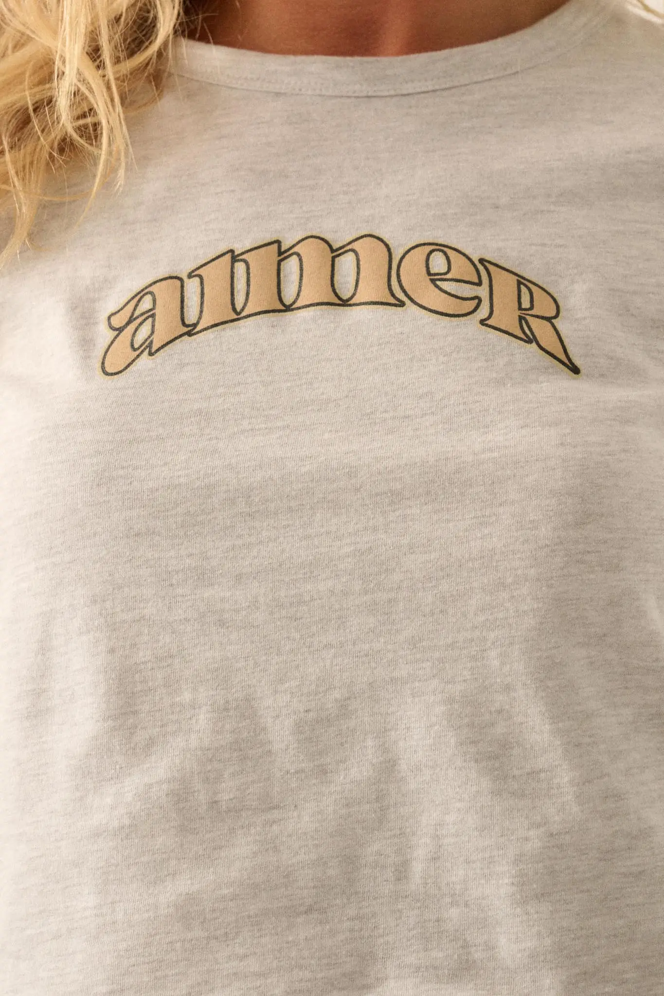 Aimer Heathered Lettuce-Edge Graphic Baby Tee - Image 2