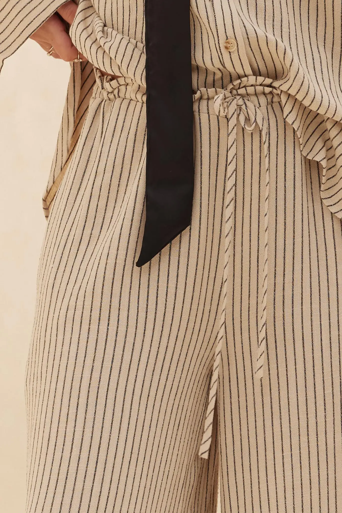 All Lined Up Pinstripe Wide-Leg Drawstring Pants - Image 6