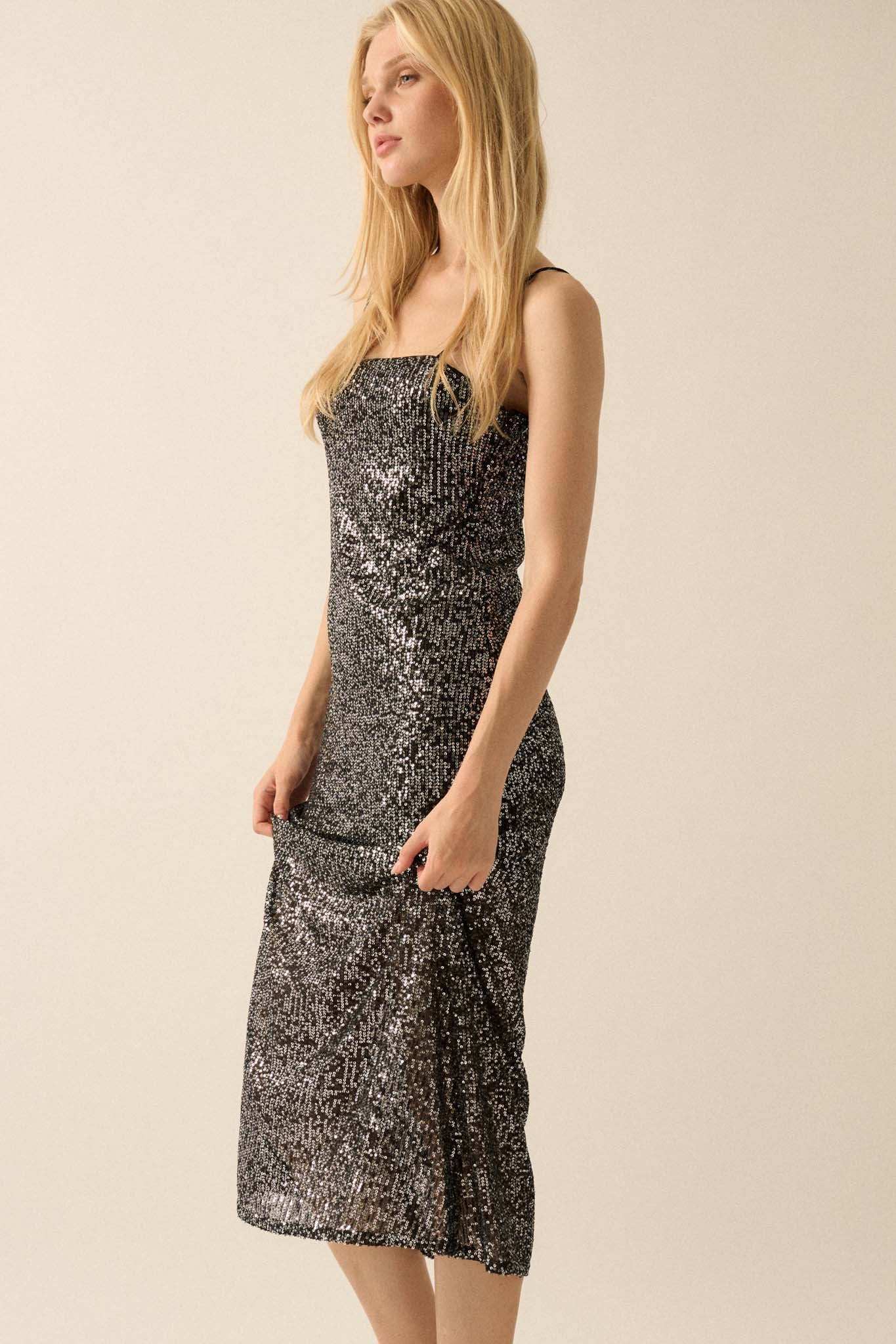 All That Glitters Sequin Midi Slip Dress - Image 11