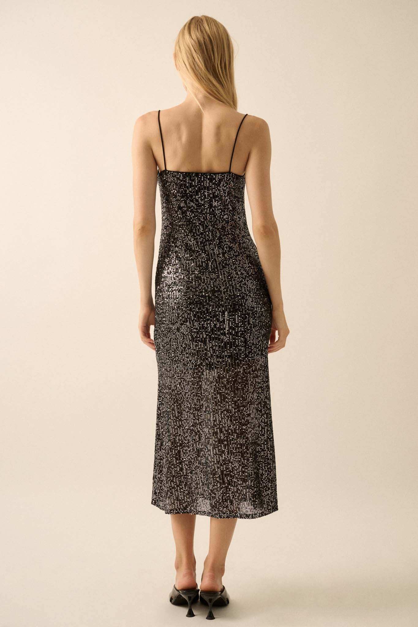 All That Glitters Sequin Midi Slip Dress - Image 12