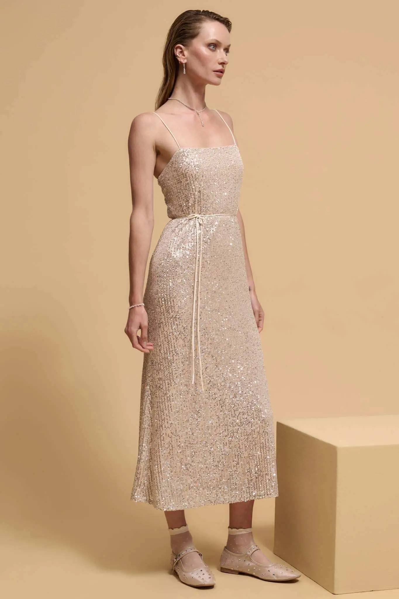 All That Glitters Sequin Midi Slip Dress - Image 5
