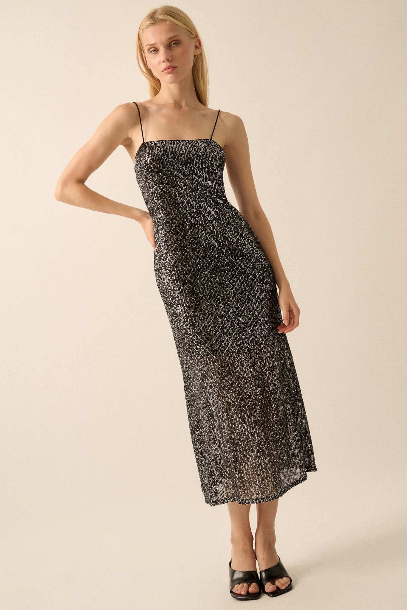 All That Glitters Sequin Midi Slip Dress - Image 9
