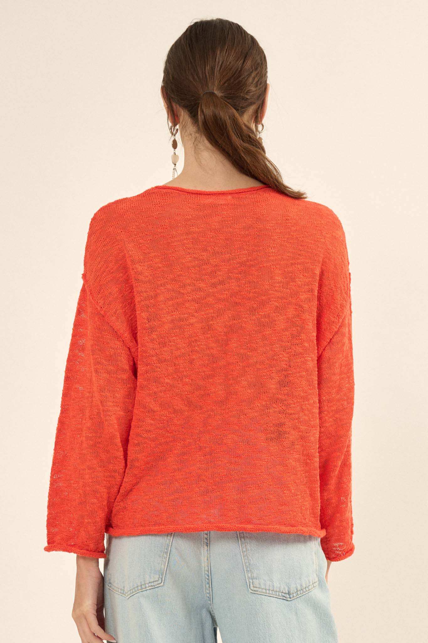 All the Feels Burnout Knit Roll-Neck Sweater - Image 10