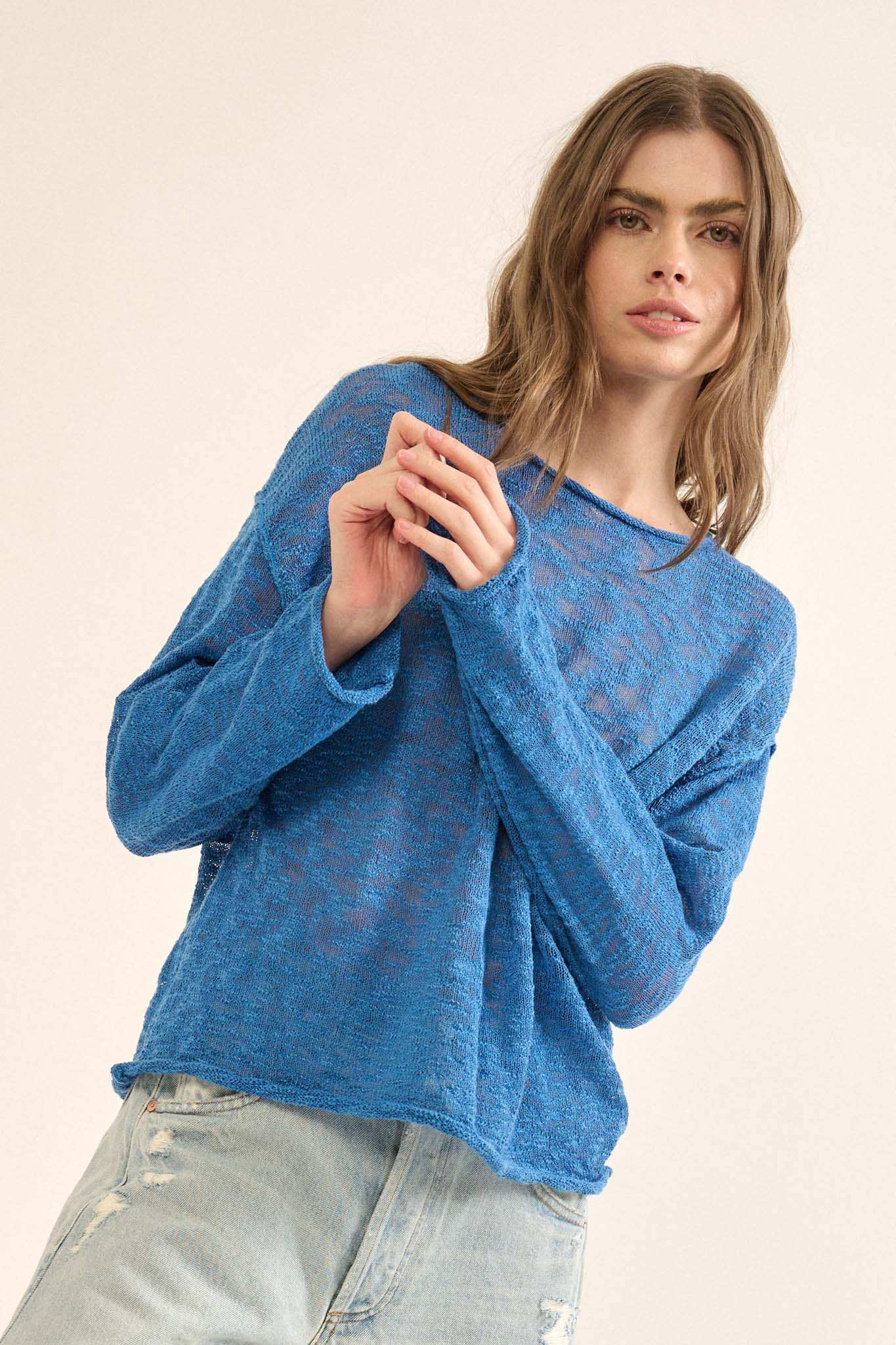 All the Feels Burnout Knit Roll-Neck Sweater - Image 3