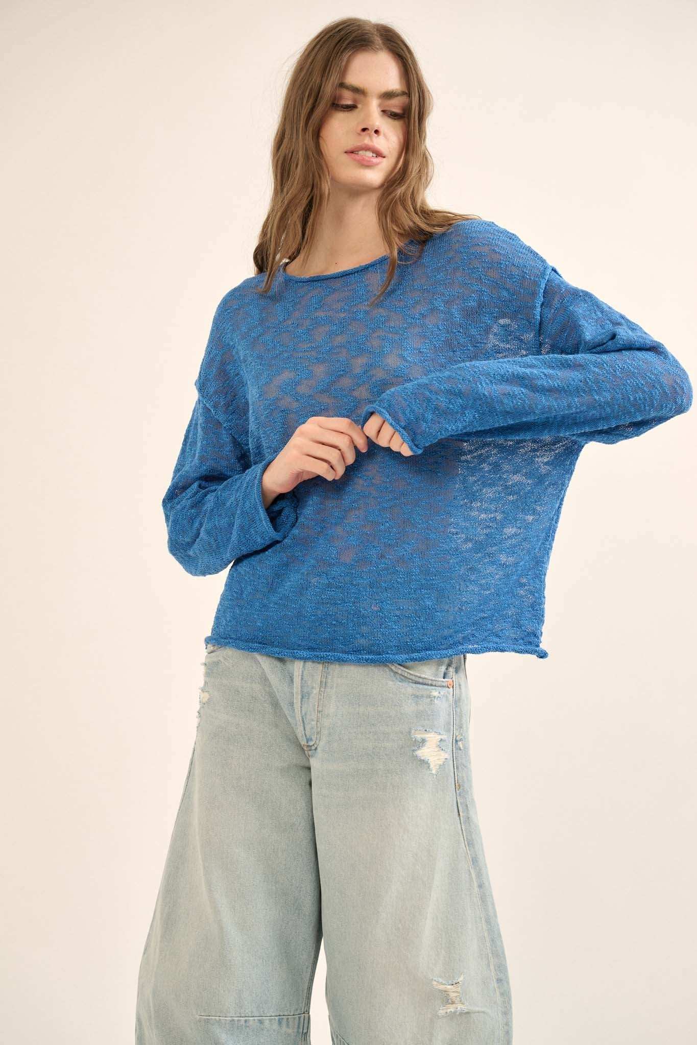 All the Feels Burnout Knit Roll-Neck Sweater - Image 4