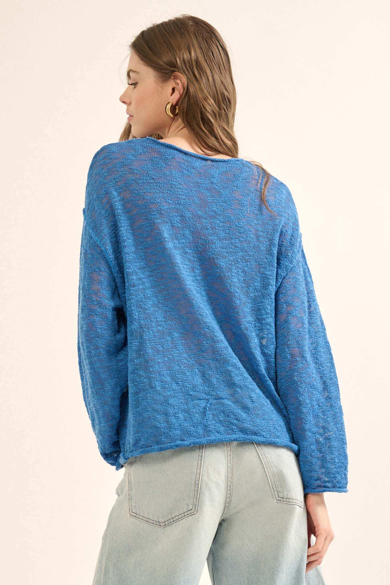 All the Feels Burnout Knit Roll-Neck Sweater - Image 5