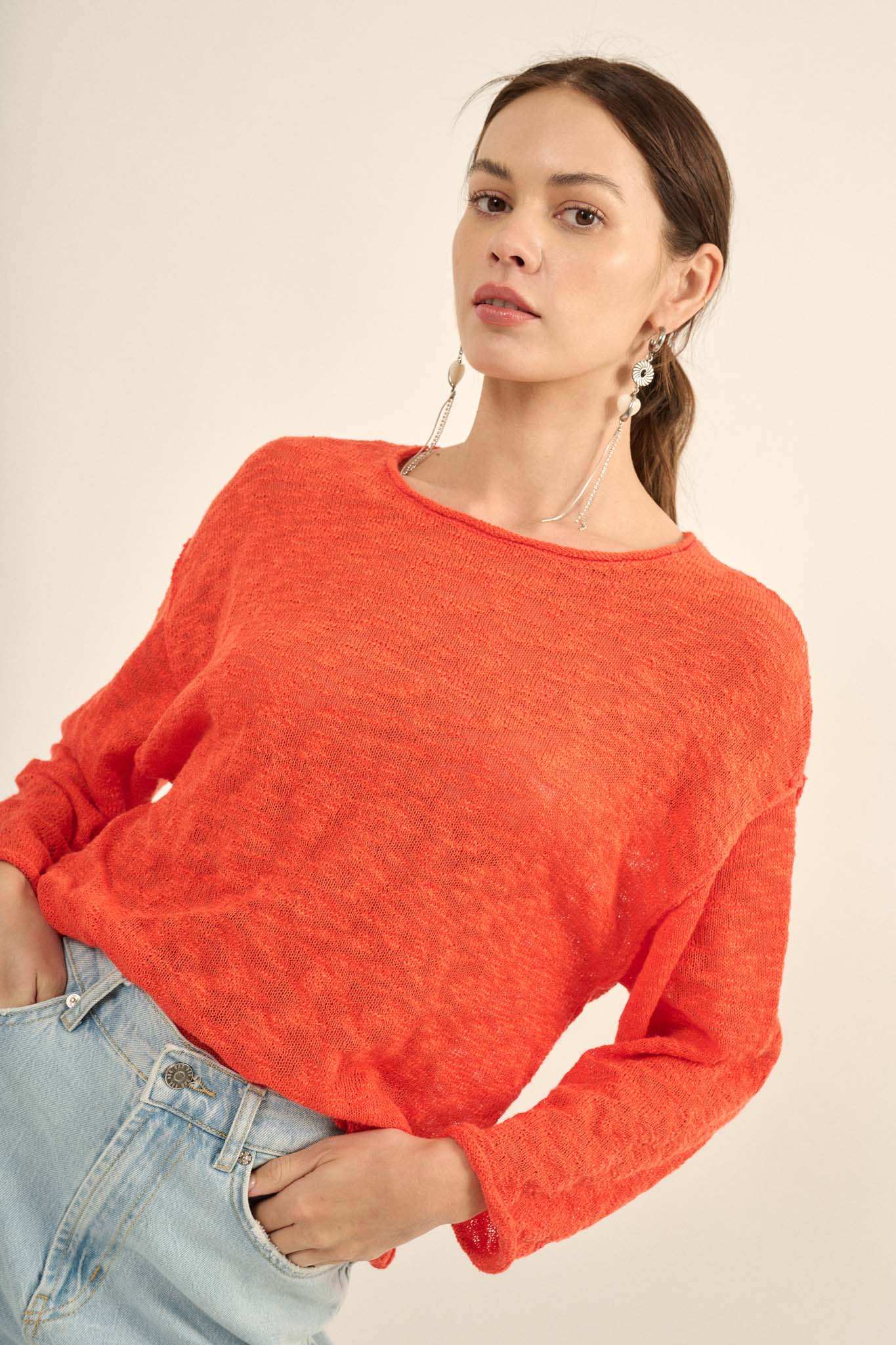 All the Feels Burnout Knit Roll-Neck Sweater - Image 8