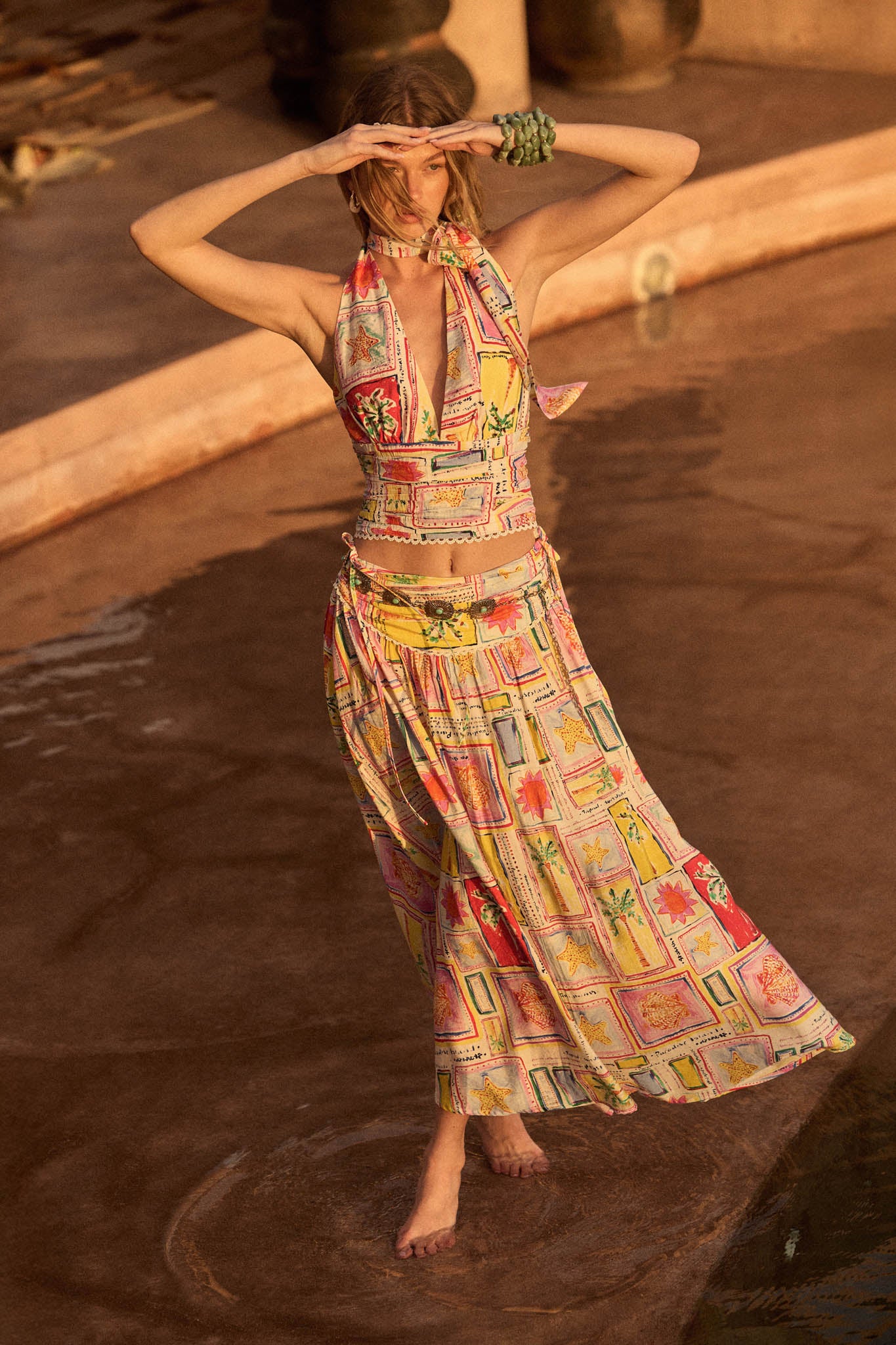 Almost Paradise Tropical-Print Cropped Halter Top - Image 2
