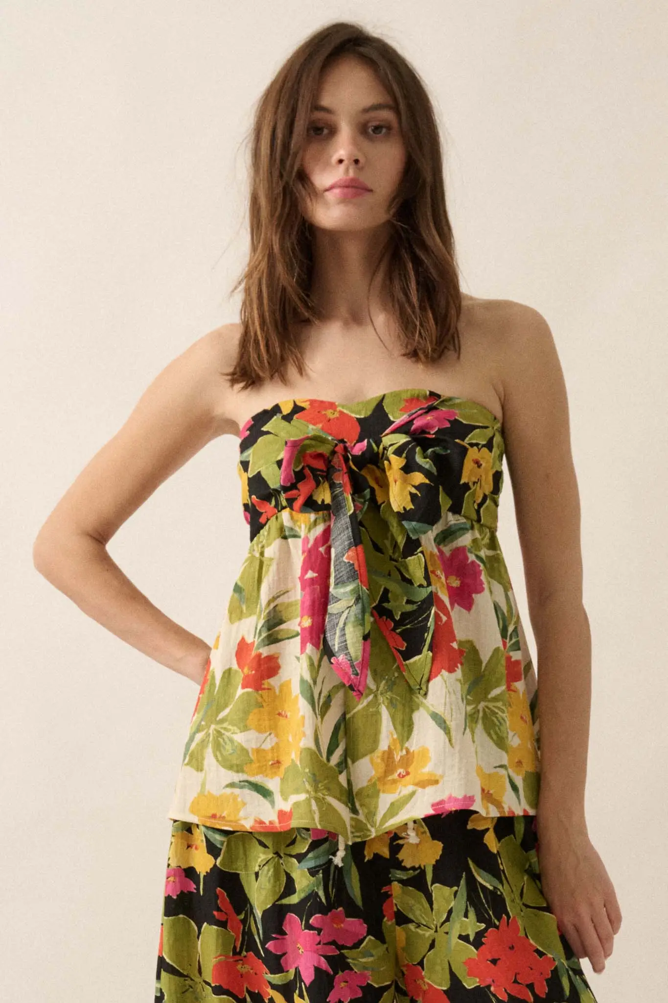Aloha Again Tropical Floral Split-Front Tunic Top - Image 13