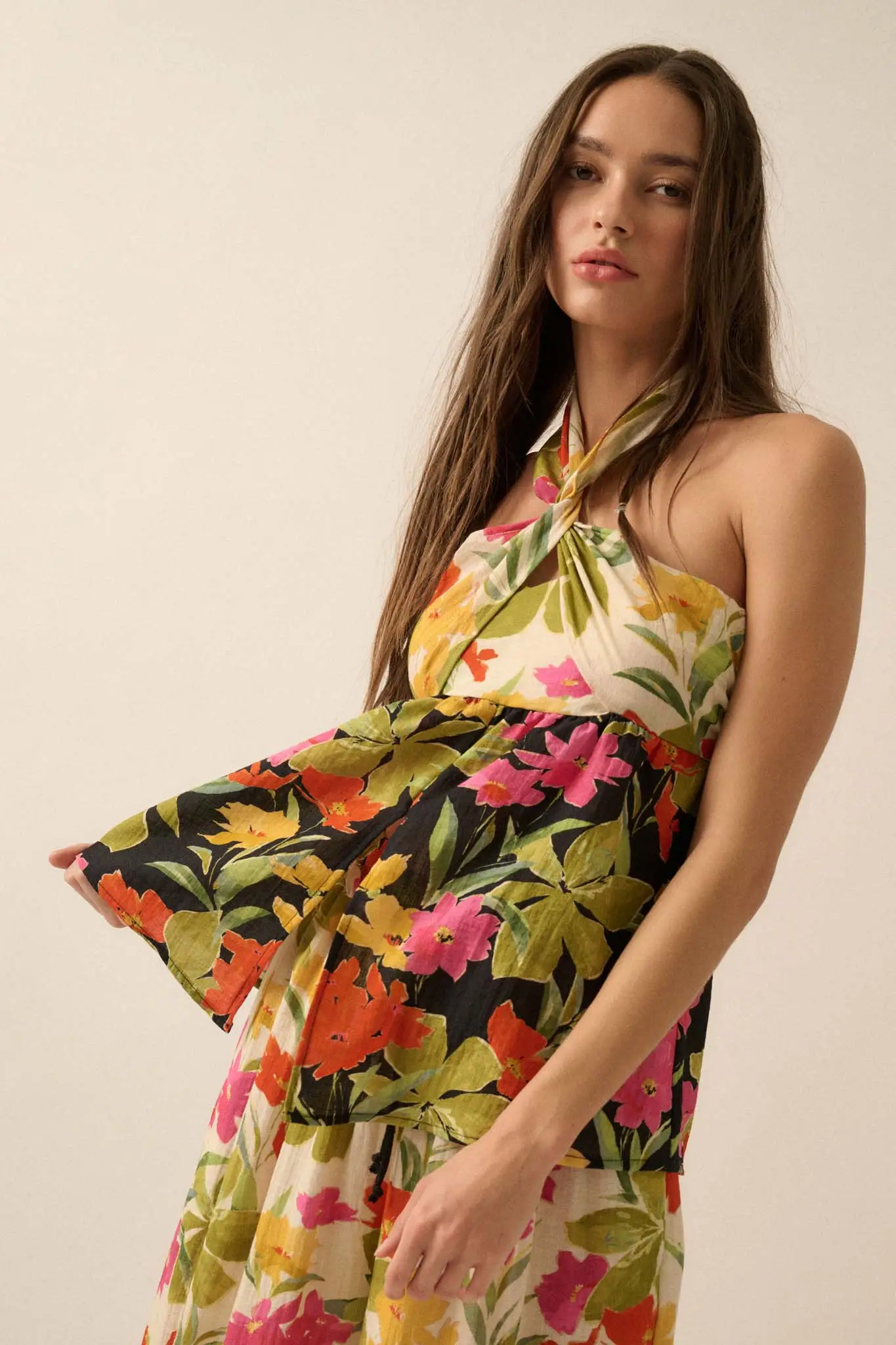 Aloha Again Tropical Floral Split-Front Tunic Top - Image 4