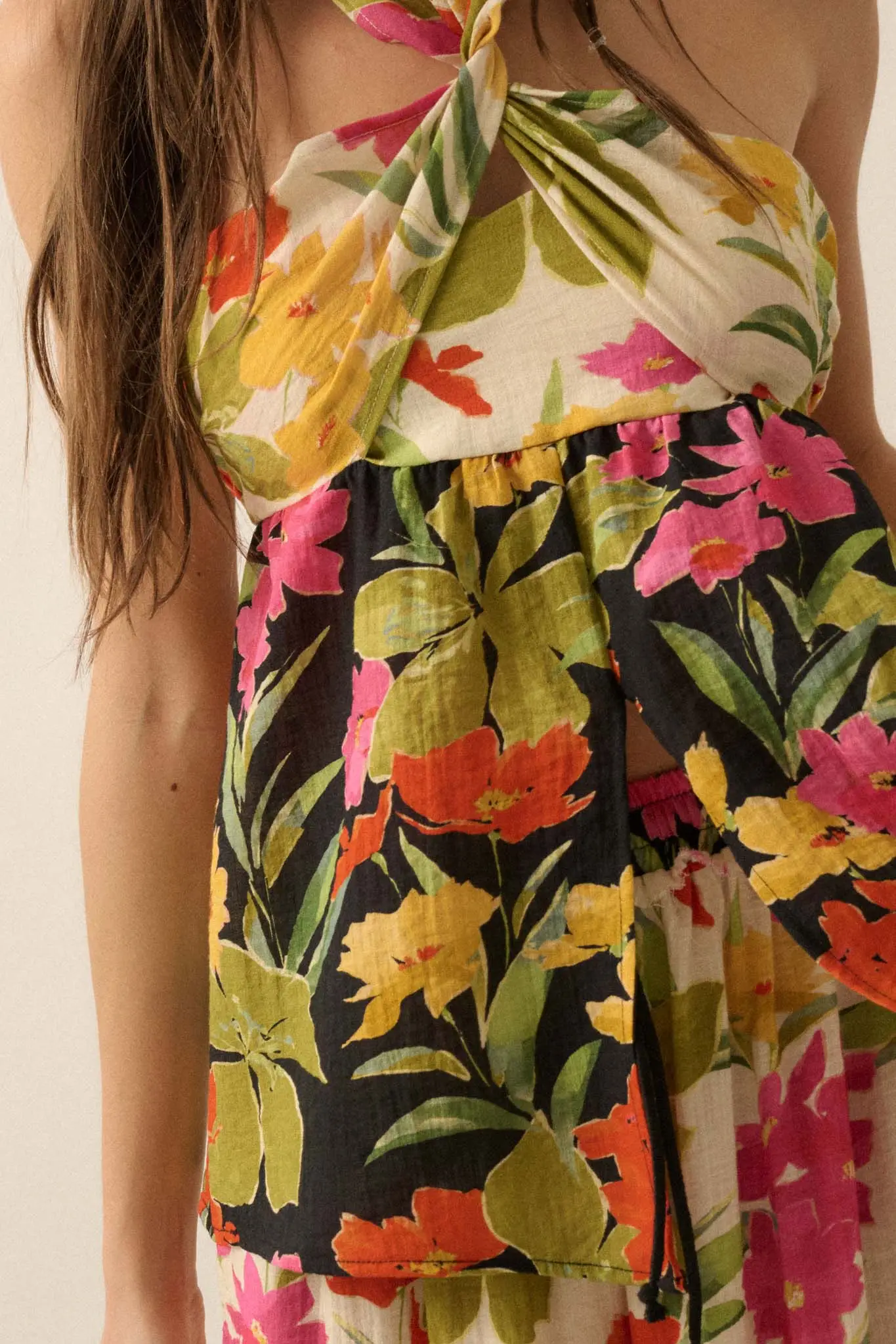Aloha Again Tropical Floral Split-Front Tunic Top - Image 5