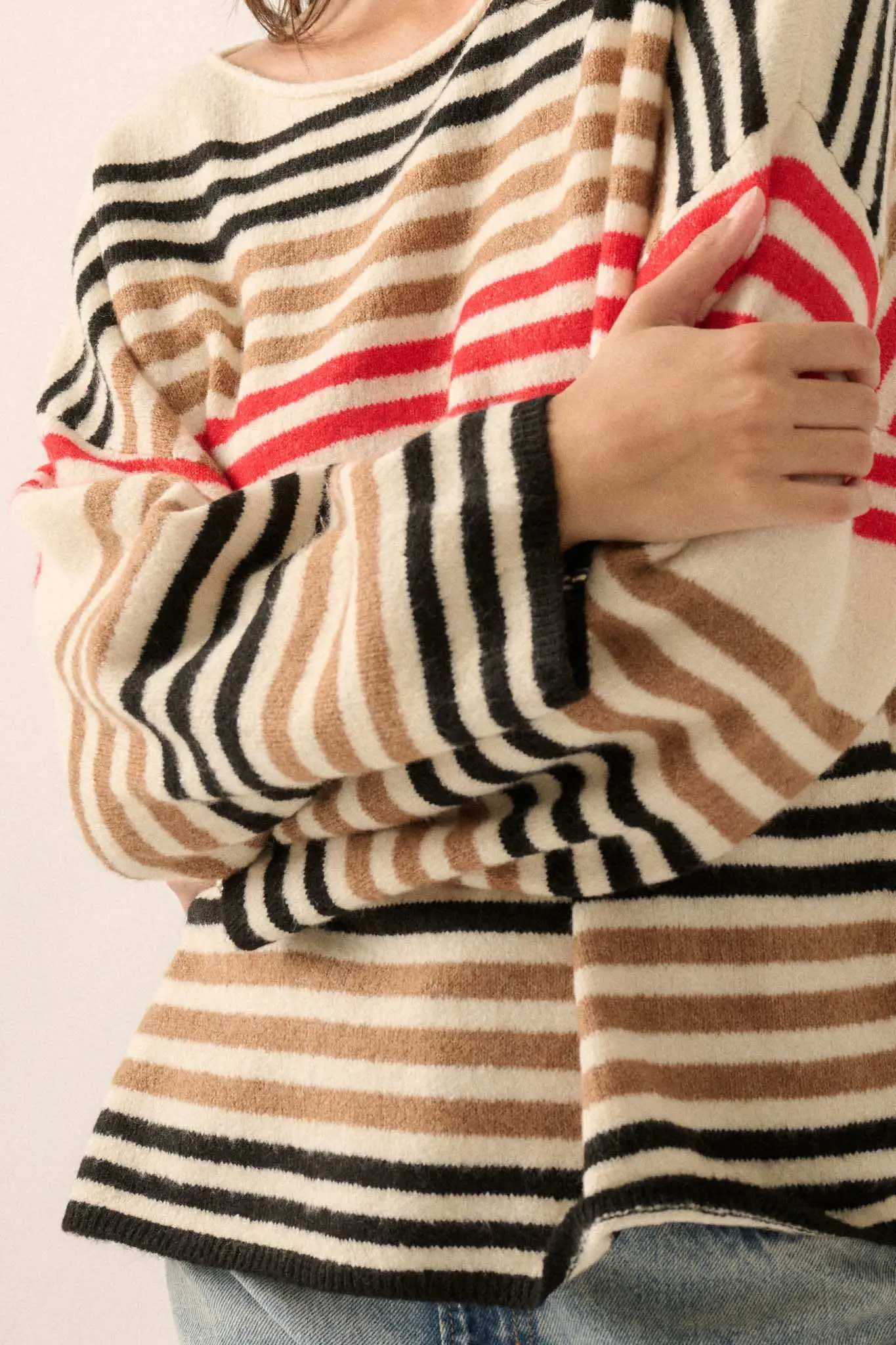 Along These Lines Multicolor Striped Knit Sweater - Image 5