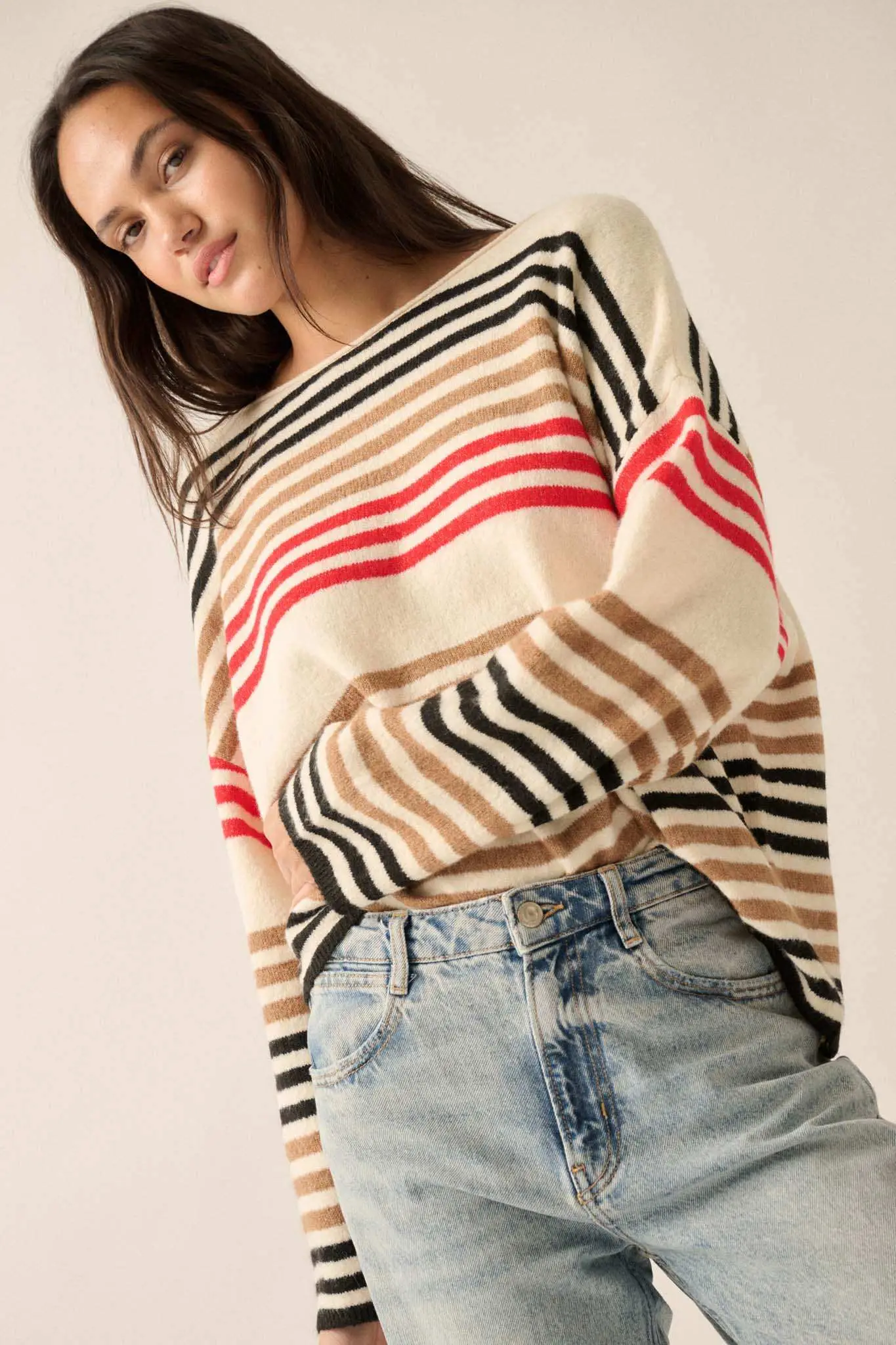 Along These Lines Multicolor Striped Knit Sweater - Image 7