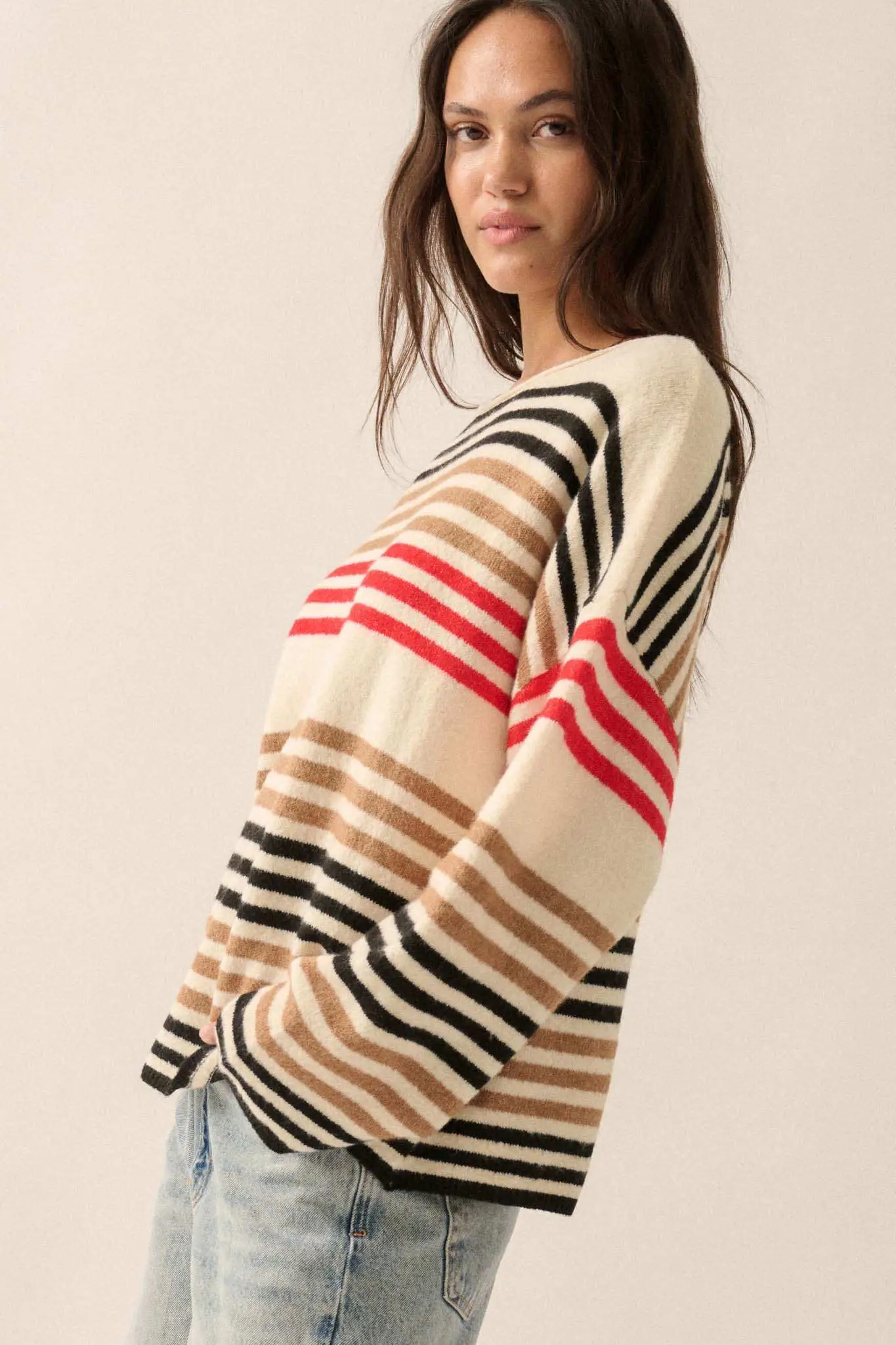 Along These Lines Multicolor Striped Knit Sweater - Image 8