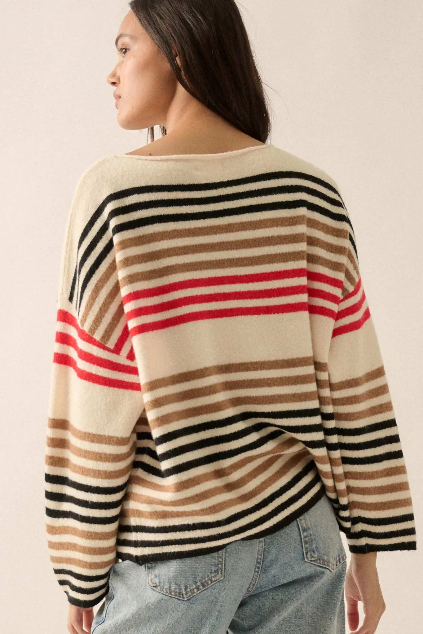 Along These Lines Multicolor Striped Knit Sweater - Image 9