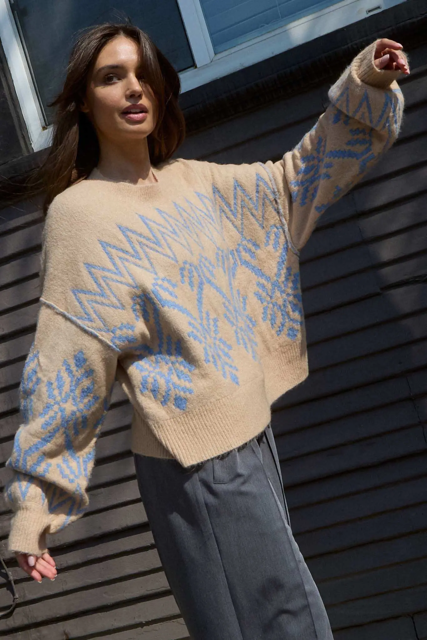 Altitude Adjustment Oversize Alpine Knit Sweater - Image 2