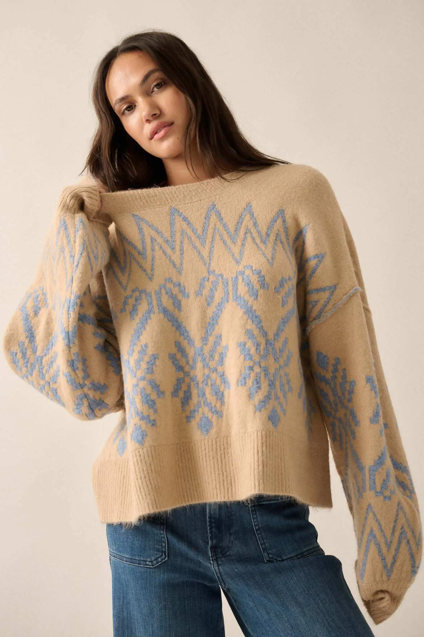 Altitude Adjustment Oversize Alpine Knit Sweater - Image 3