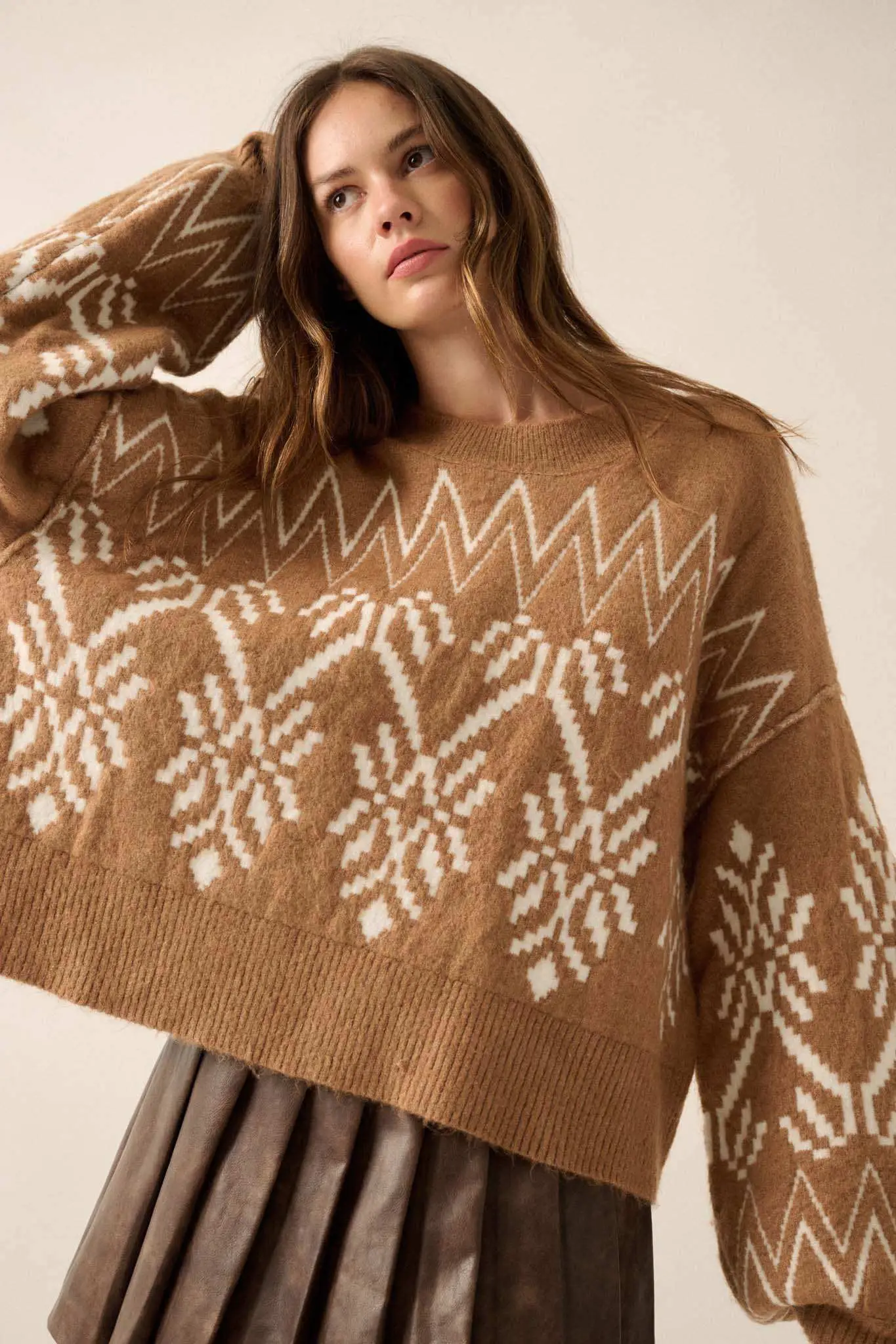 Altitude Adjustment Oversize Alpine Knit Sweater - Image 9