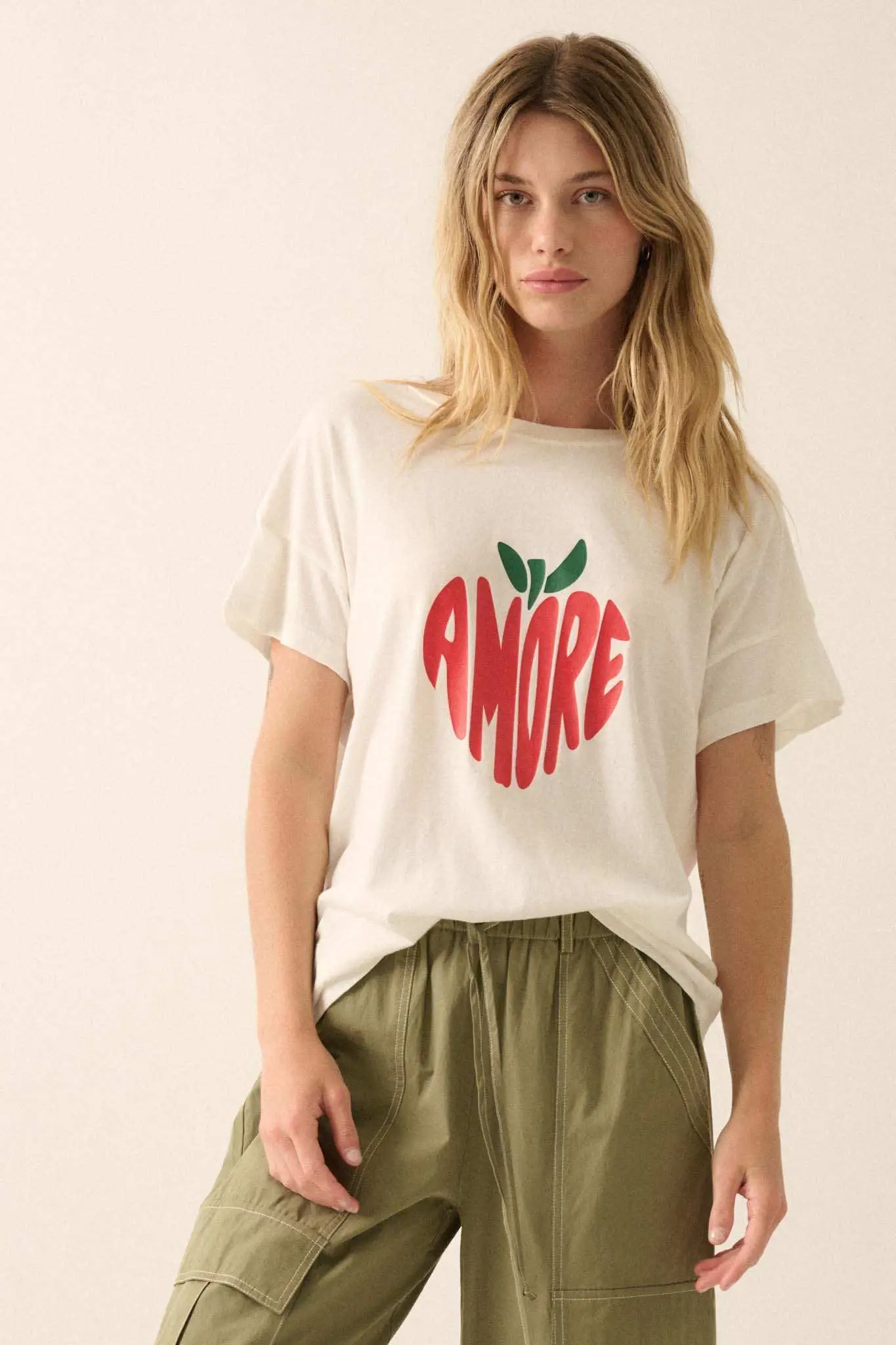 Amore Garment-Wash Fruit Graphic Tee - Image 4