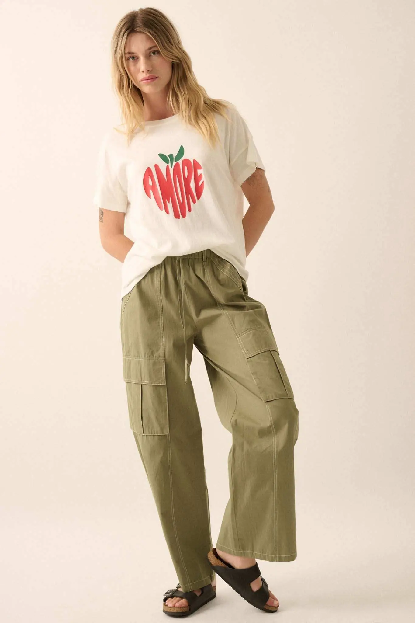 Amore Garment-Wash Fruit Graphic Tee - Image 6