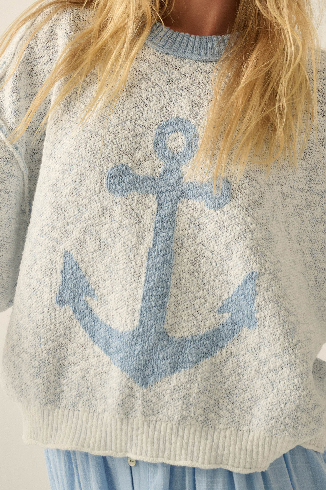 Anchors Up Jacquard-Knit Short-Sleeve Sweater - Image 2