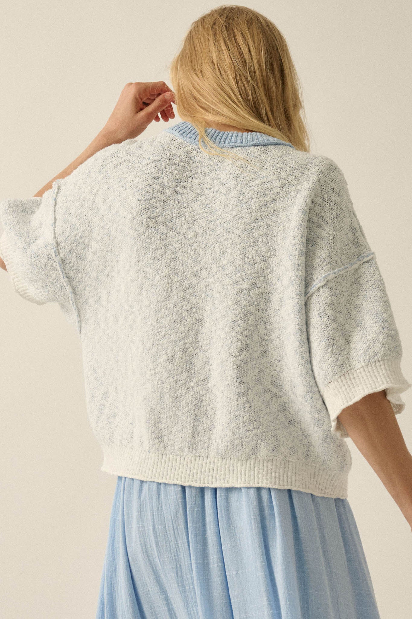 Anchors Up Jacquard-Knit Short-Sleeve Sweater - Image 6