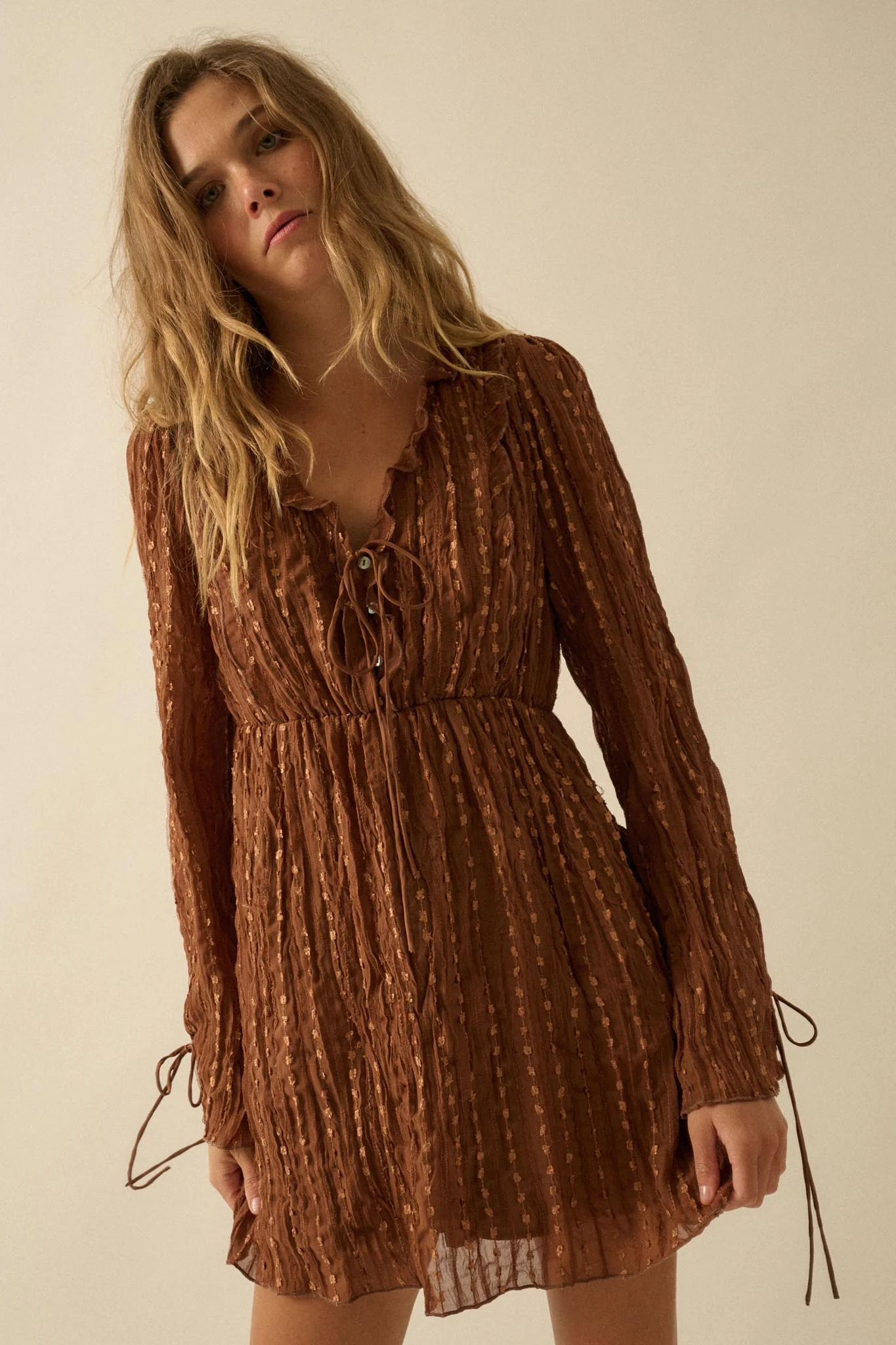 Angelic Beauty Embroidered Chiffon Mini Dress - Image 10