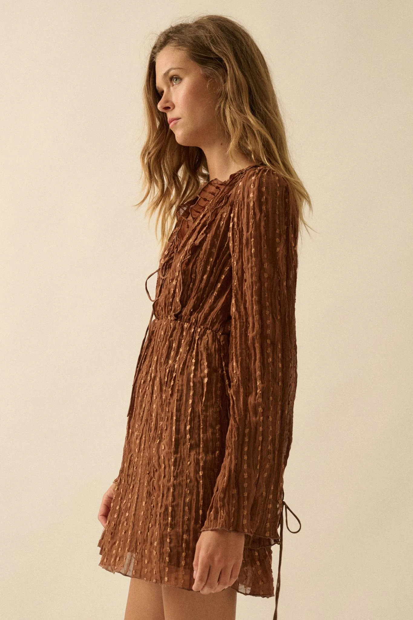 Angelic Beauty Embroidered Chiffon Mini Dress - Image 11