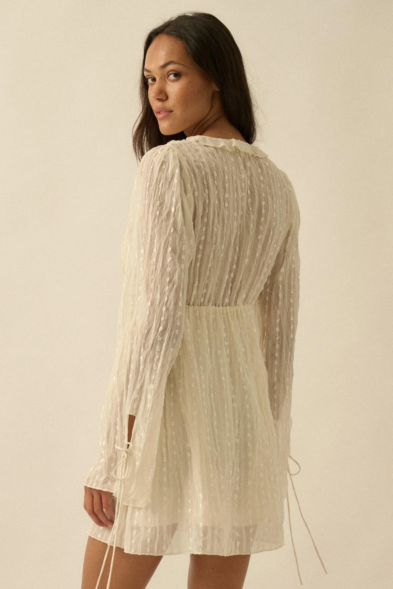 Angelic Beauty Embroidered Chiffon Mini Dress - Image 2