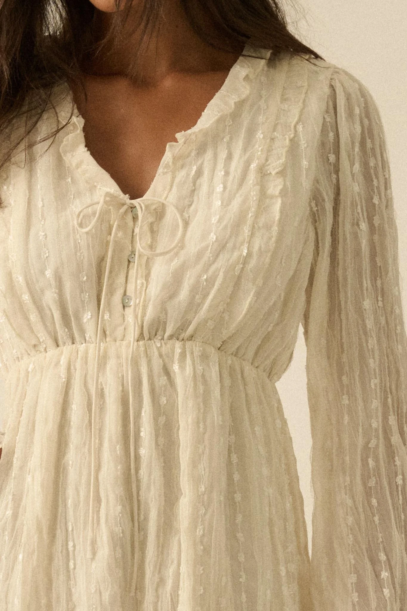 Angelic Beauty Embroidered Chiffon Mini Dress - Image 4