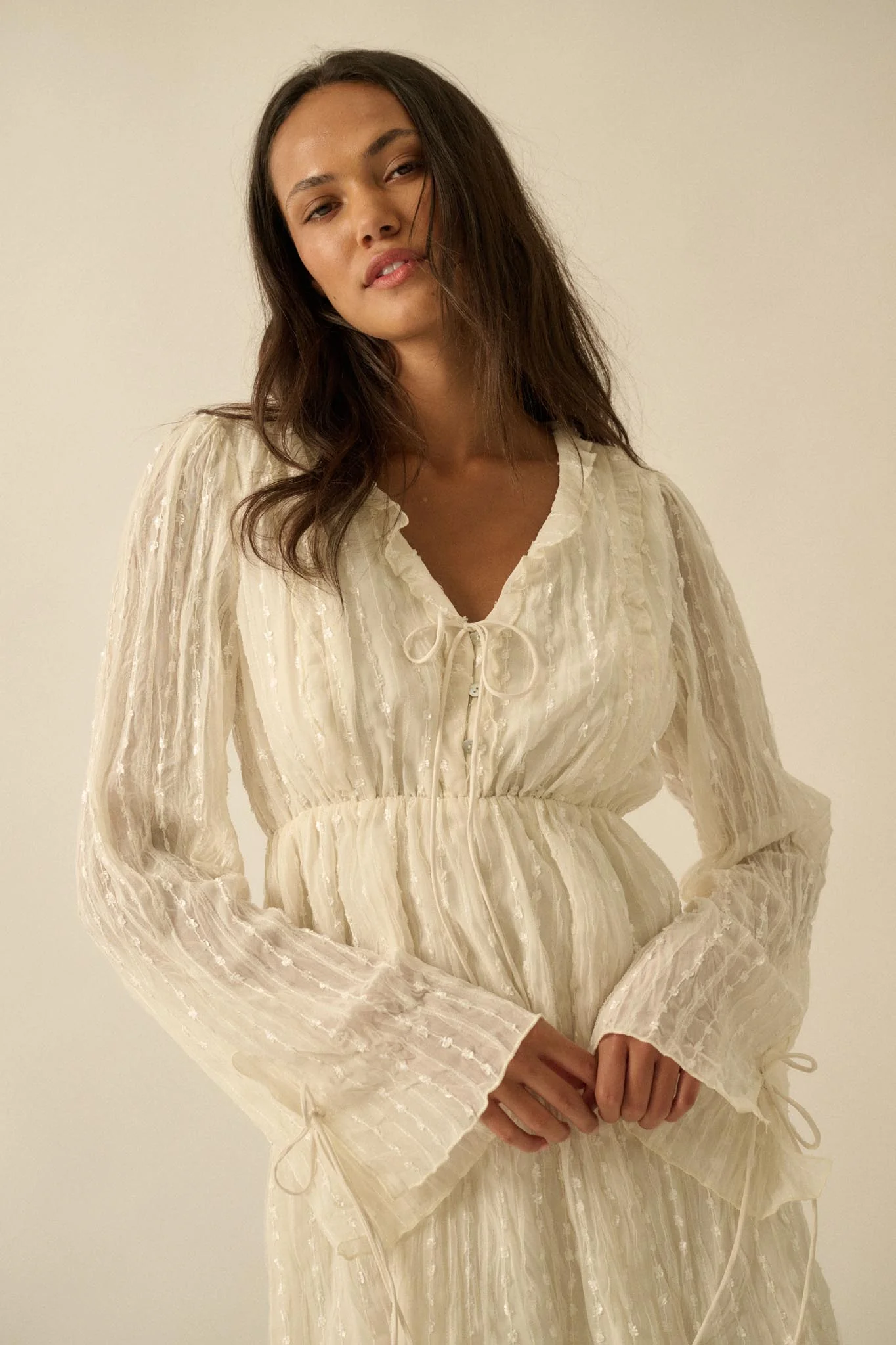 Angelic Beauty Embroidered Chiffon Mini Dress - Image 5