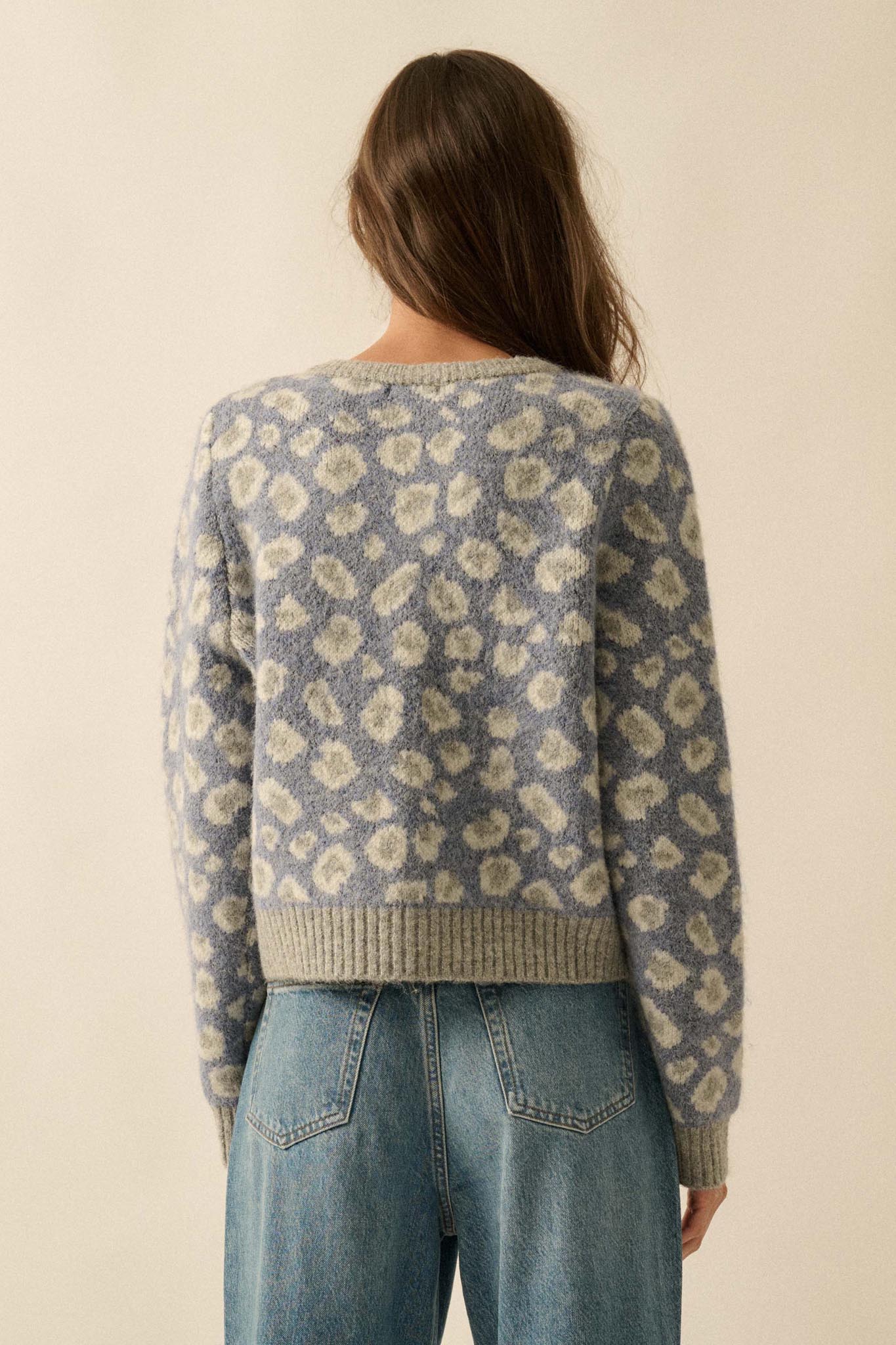Animal Nature Leopard Jacquard-Knit Cardigan - Image 2