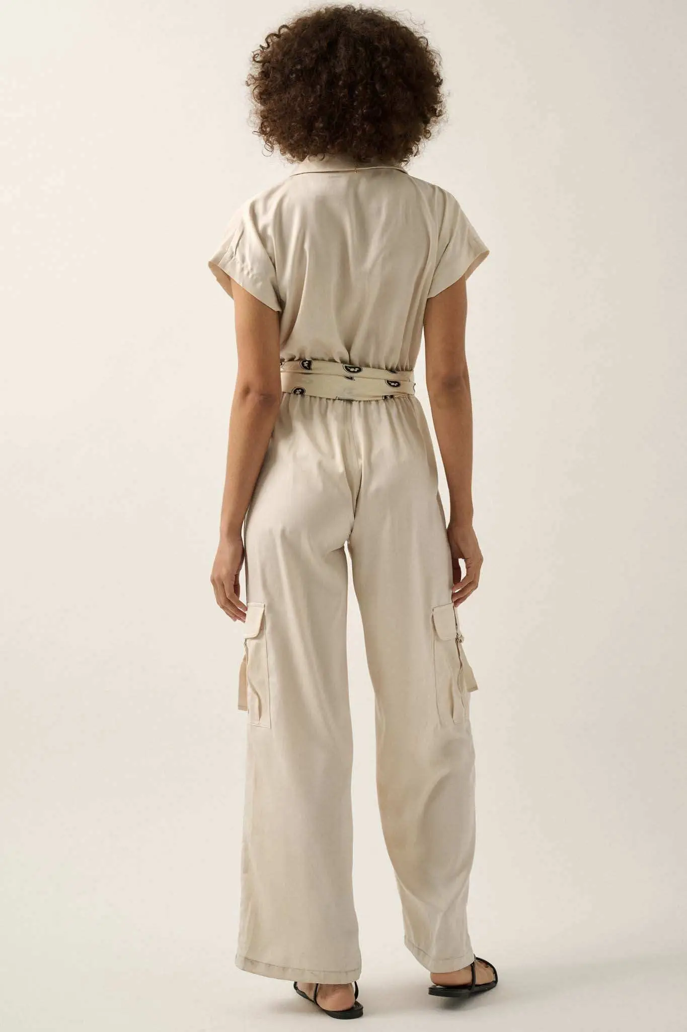 Any Which Way Matte Satin Cargo Jumpsuit - Image 15