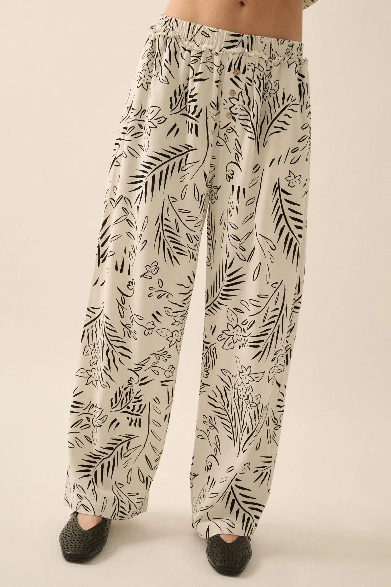 Artful Blooms Floral Wide-Leg Pants - Image 2